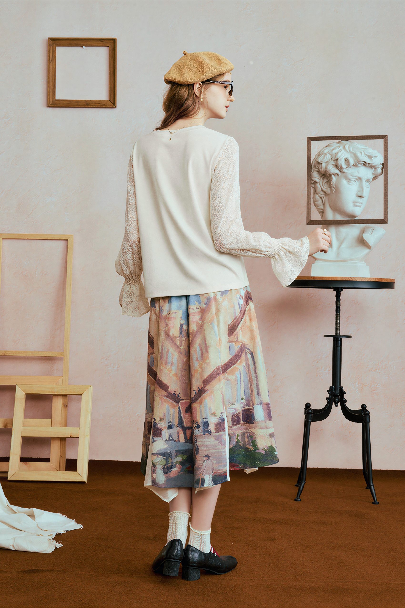 Monet-Inspired Relaxed Long-Sleeve T-Shirt