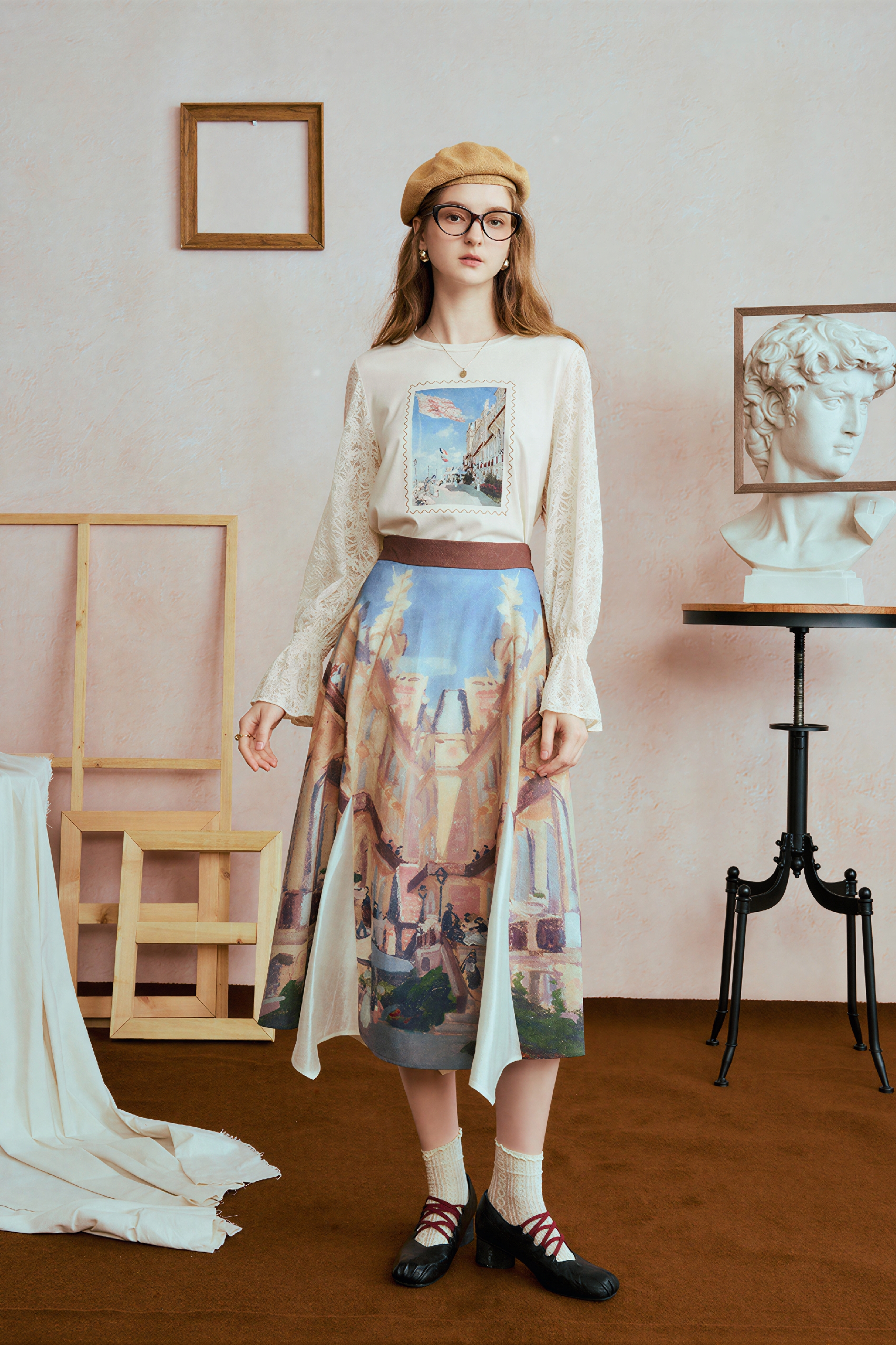 Monet-Inspired Relaxed Long-Sleeve T-Shirt