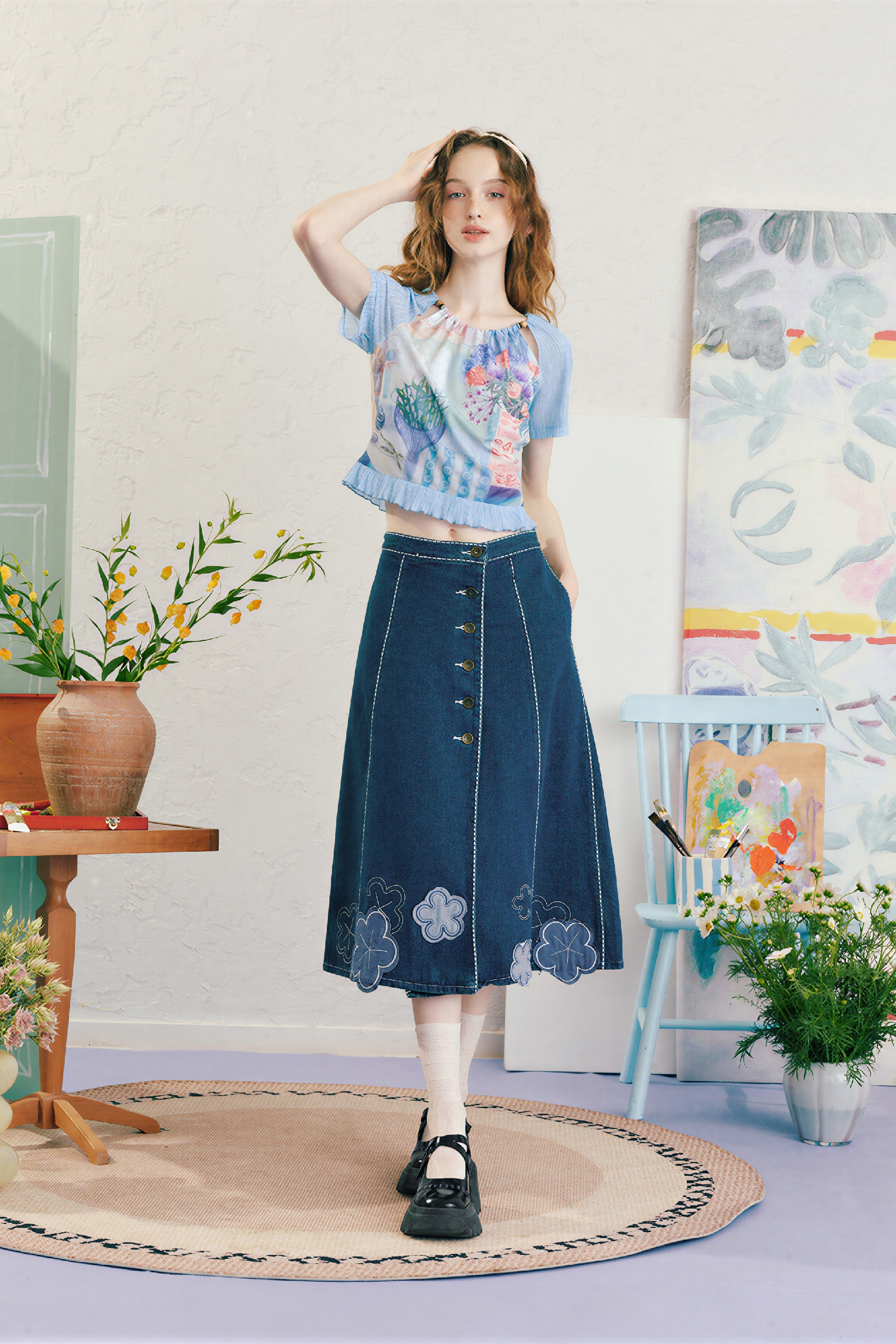 Emerging Artists Series  Ruffle-Hem T-Shirt