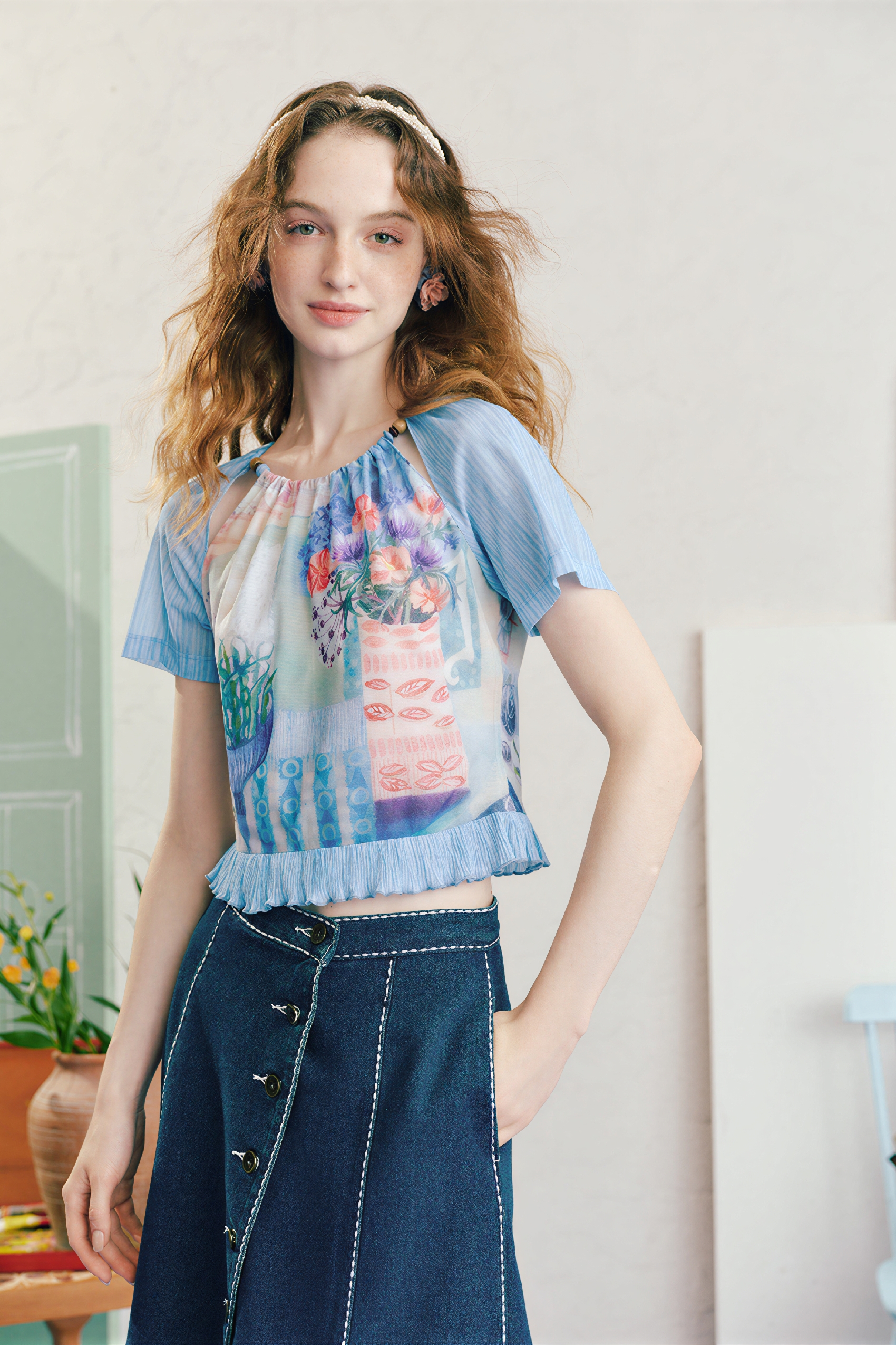 Emerging Artists Series  Ruffle-Hem T-Shirt