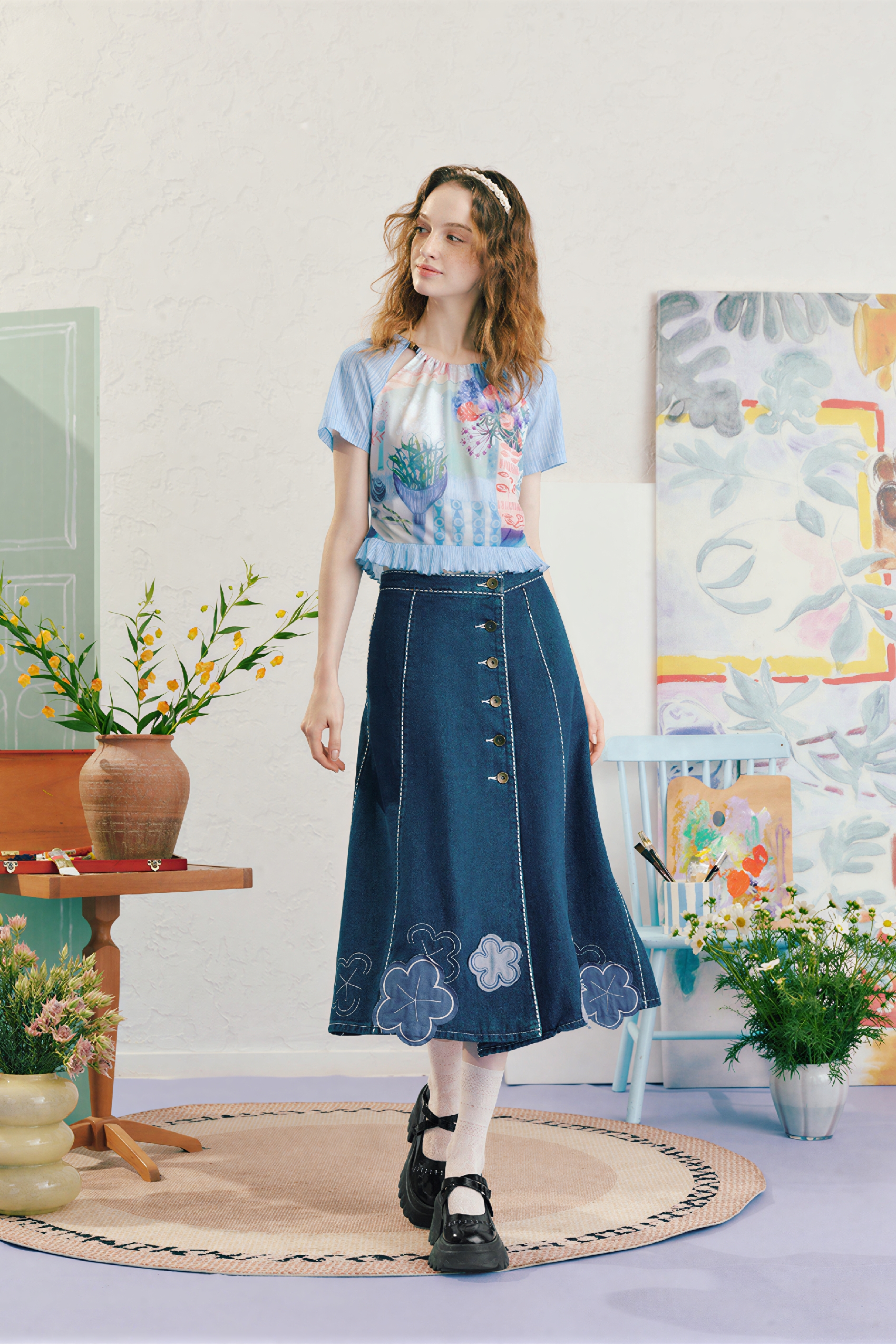 Emerging Artists Series  Ruffle-Hem T-Shirt