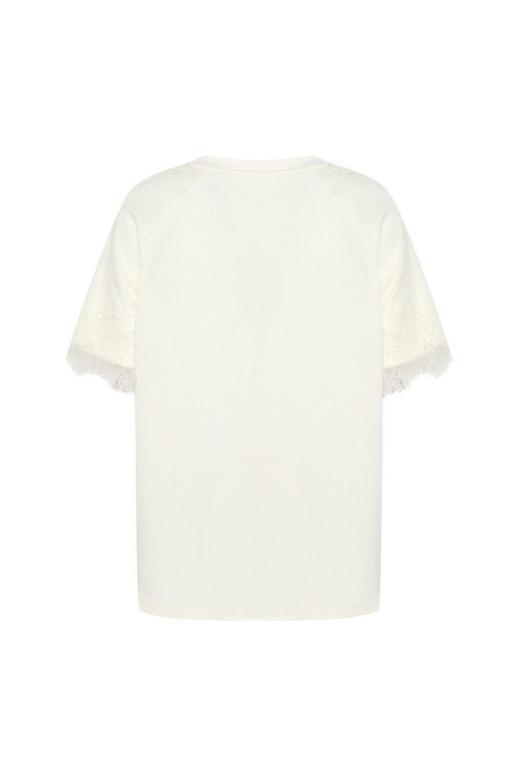 Lace Patchwork Printed Relaxed T-Shirt