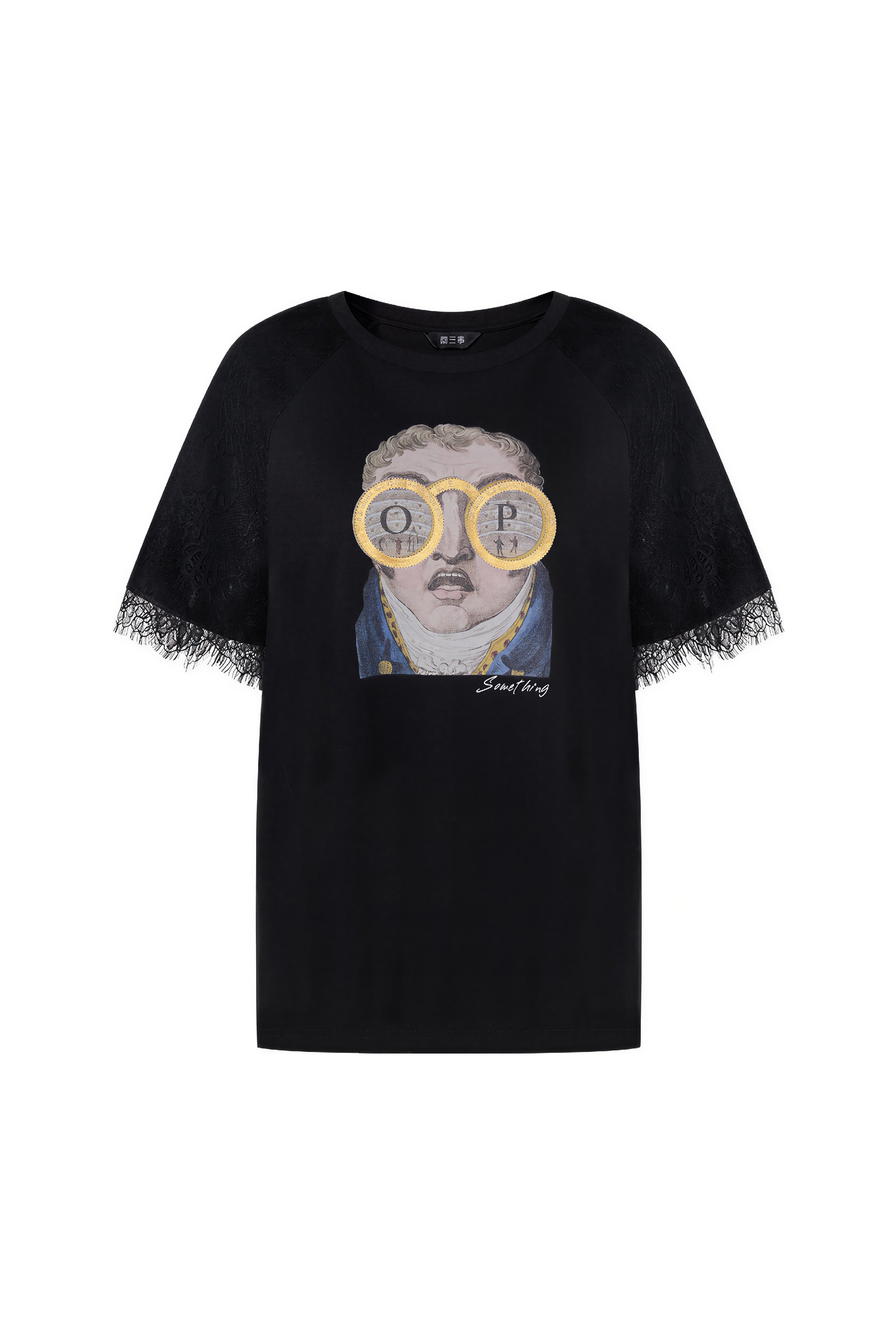 Lace Patchwork Printed Relaxed T-Shirt