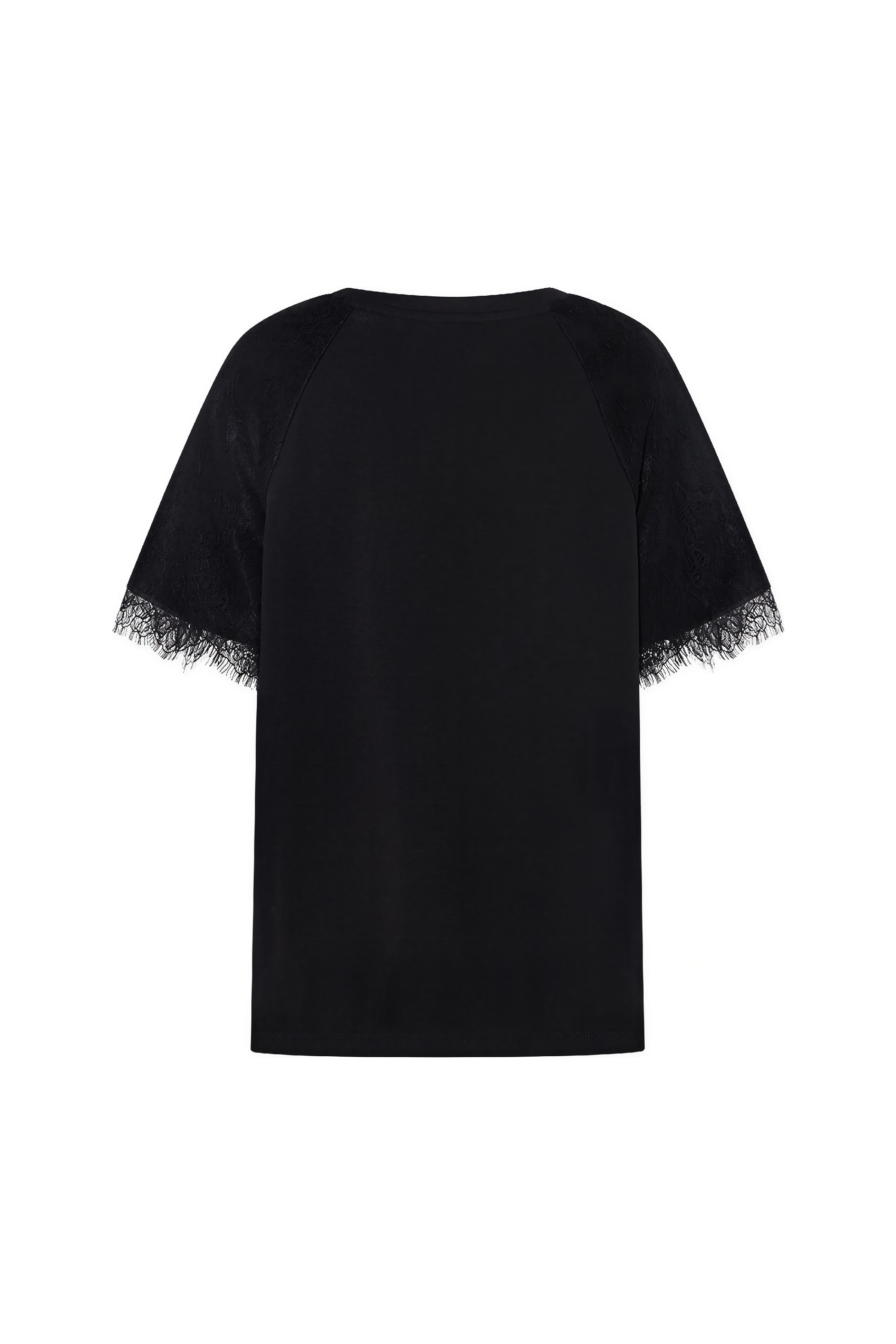 Lace Patchwork Printed Relaxed T-Shirt