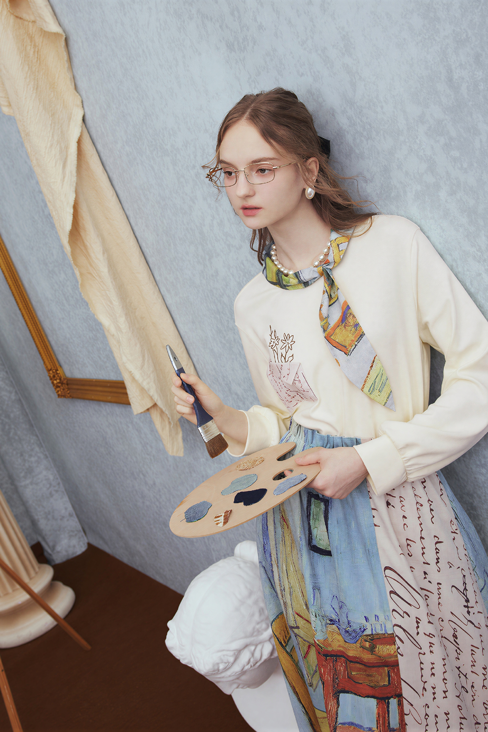 Van Gogh-Inspired Designer Relaxed Sweatshirt Top