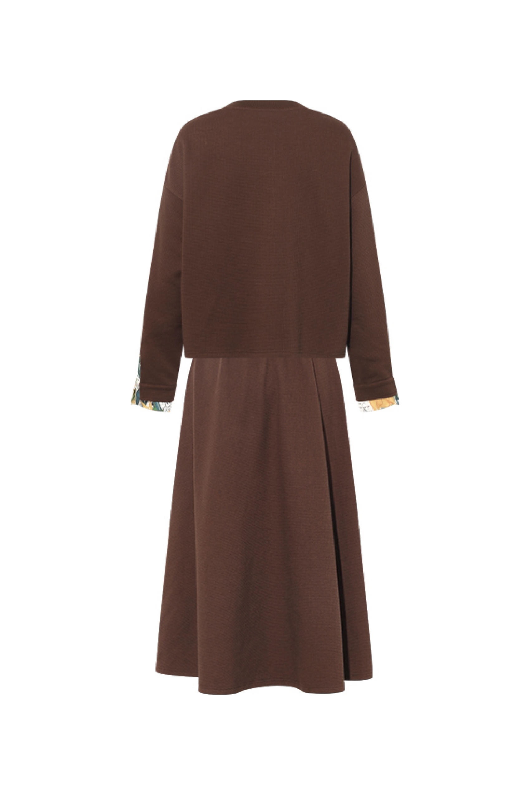 Van Gogh-Inspired Patchwork Sweatshirt Skirt Set