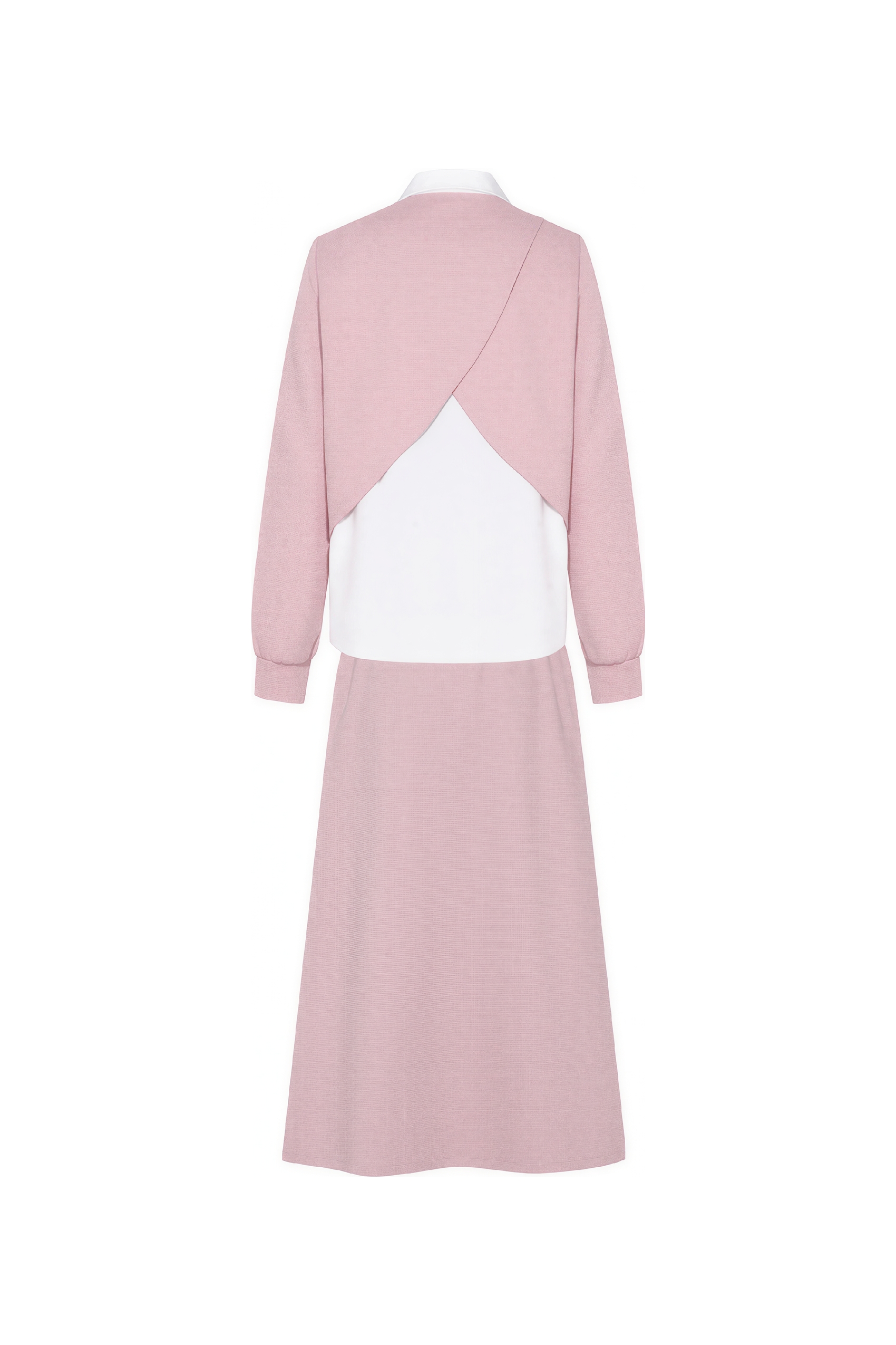 Faux Layered Shirt & Skirt Casual Set