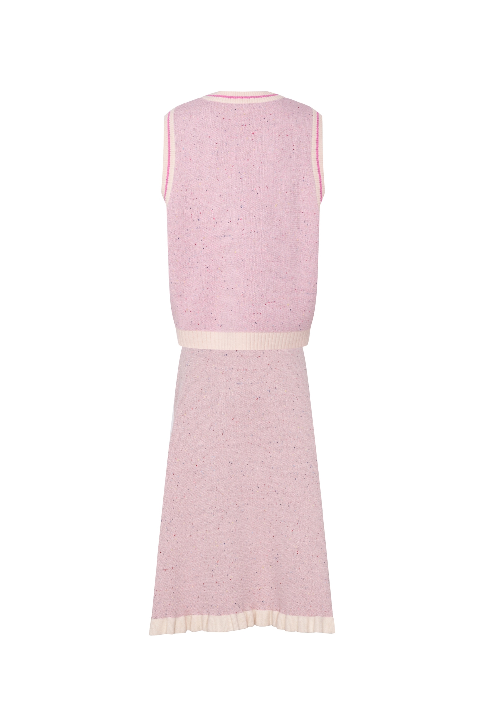 Knitted vest and skirt two-piece set