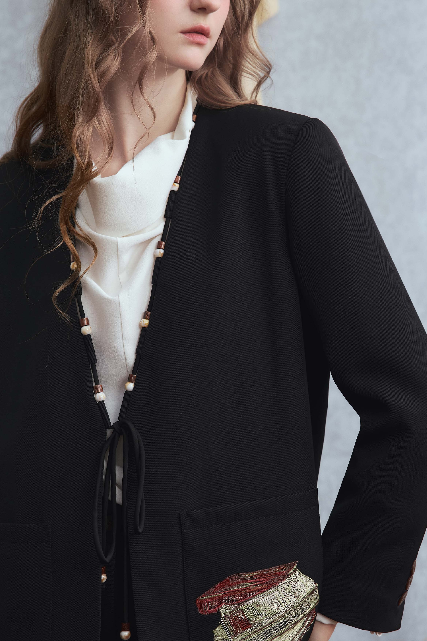 Van Gogh-Inspired Beaded Tailored Suit Set