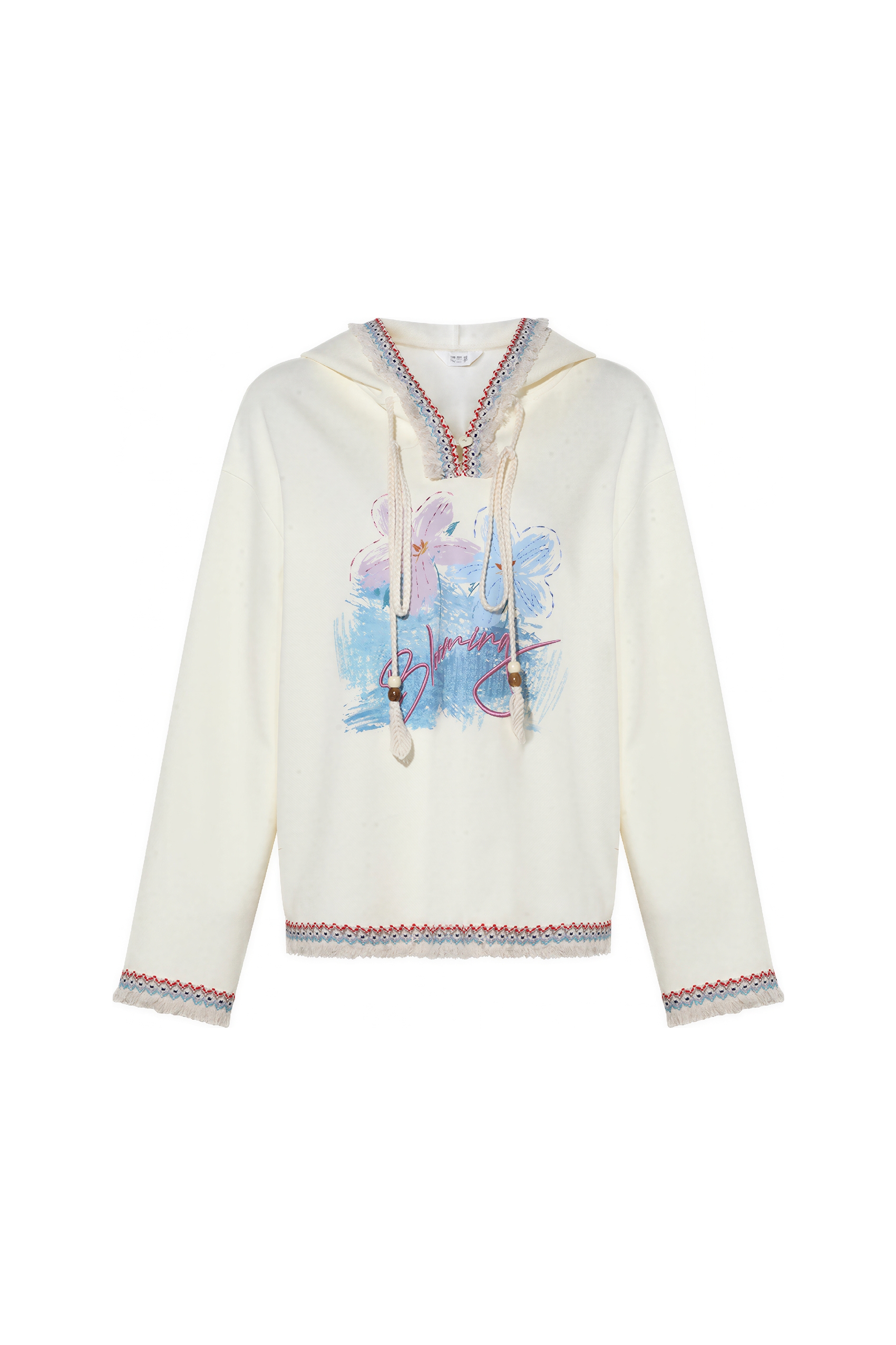 Hooded Relaxed White Sweatshirt