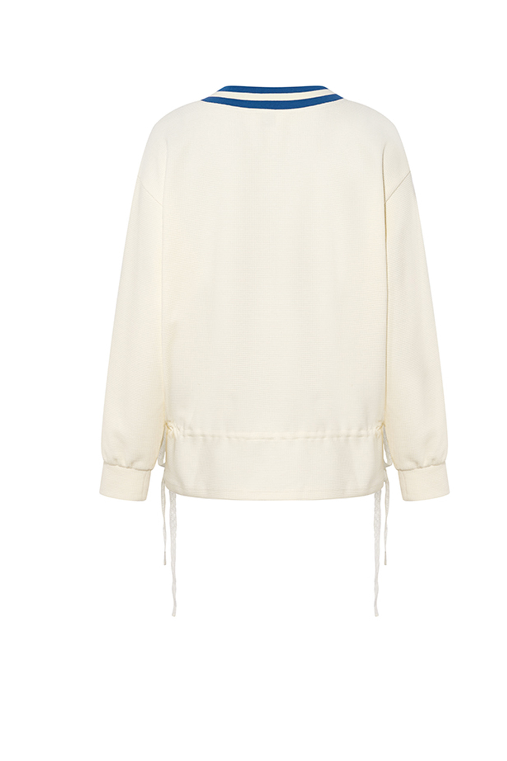 Loose-fitting V-neck pullover sweatshirt