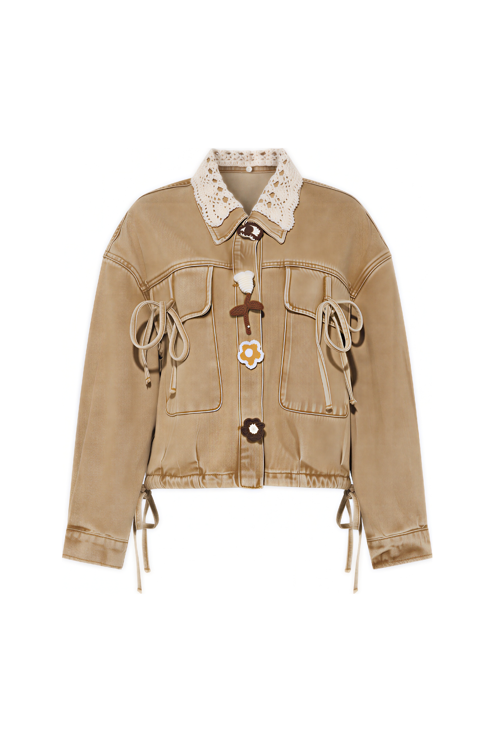 Art-Inspired Cropped Denim Jacket