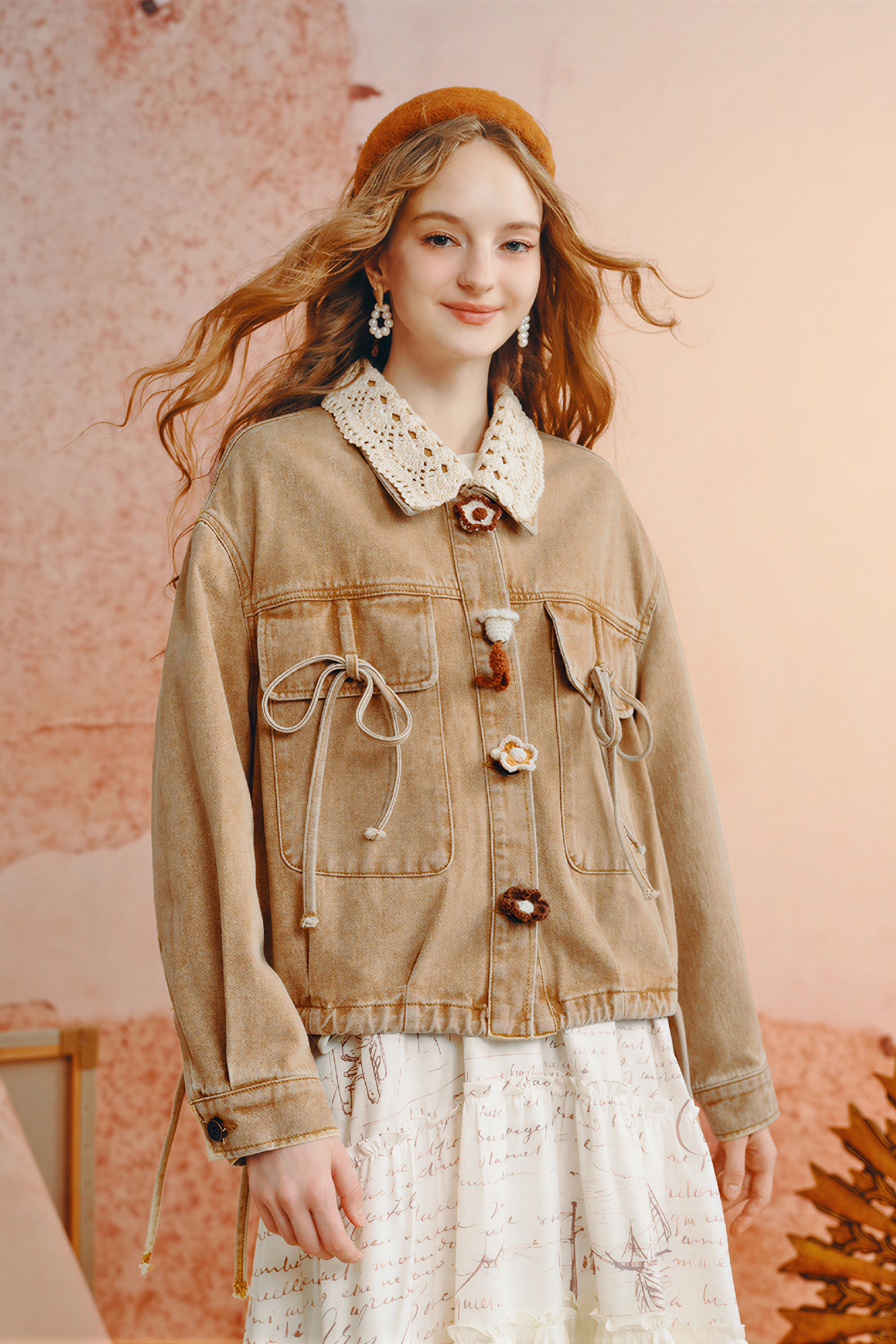 Art-Inspired Cropped Denim Jacket