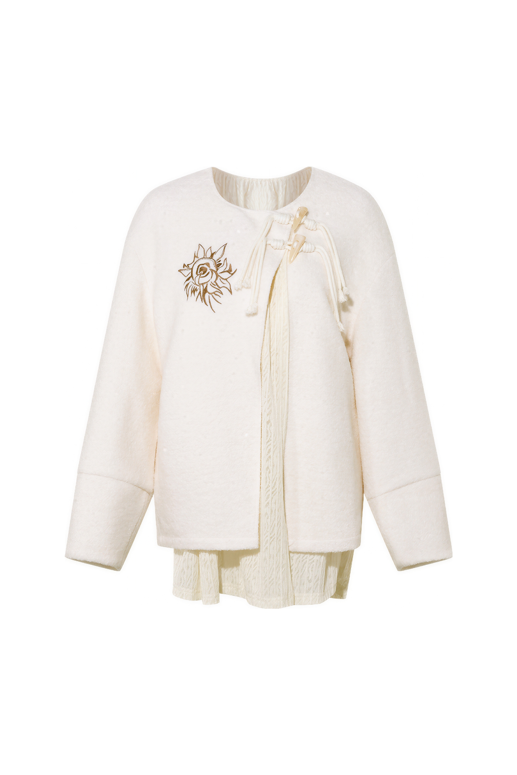 Faux Layered Modern Chinese Short Jacket