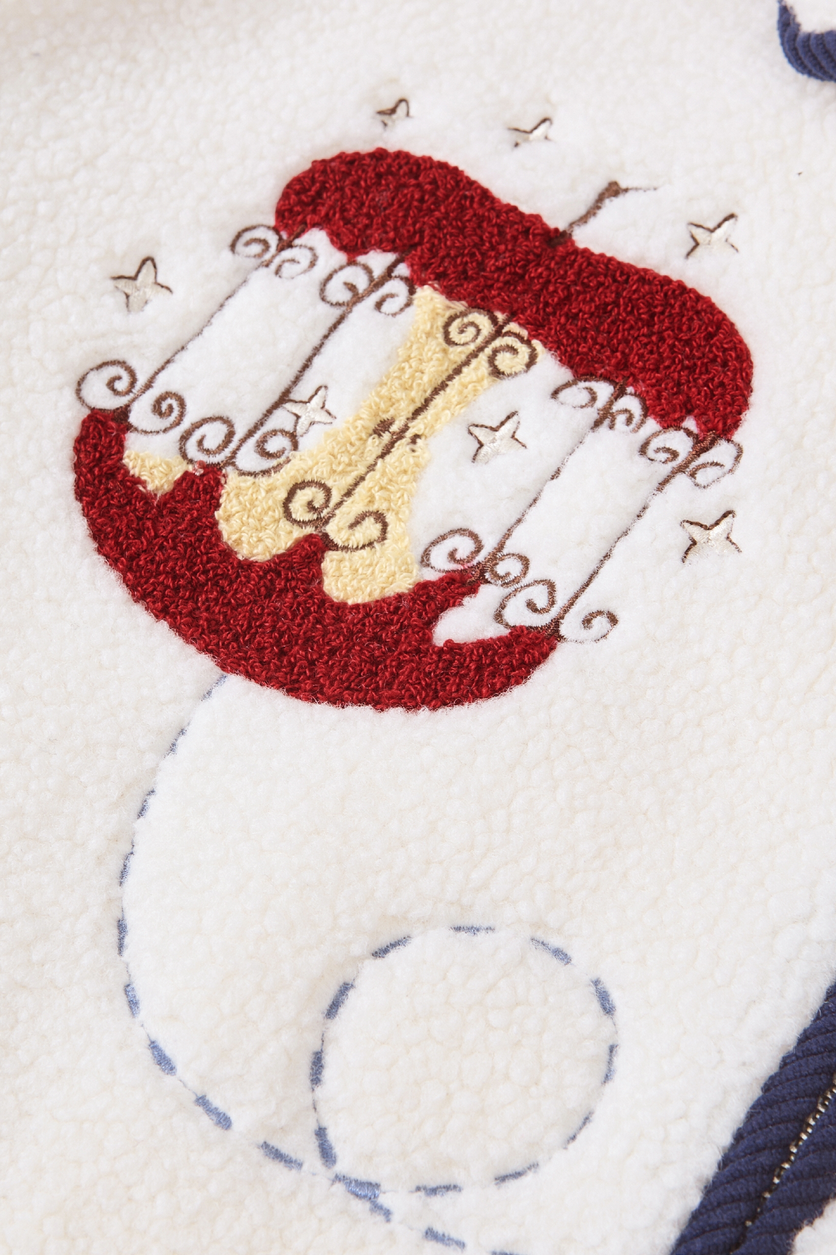 Fleece-inspired printed plush coat