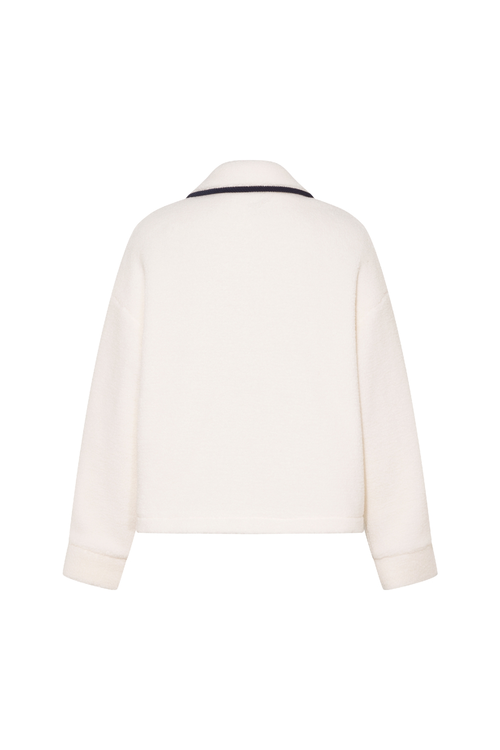 Fleece-inspired printed plush coat