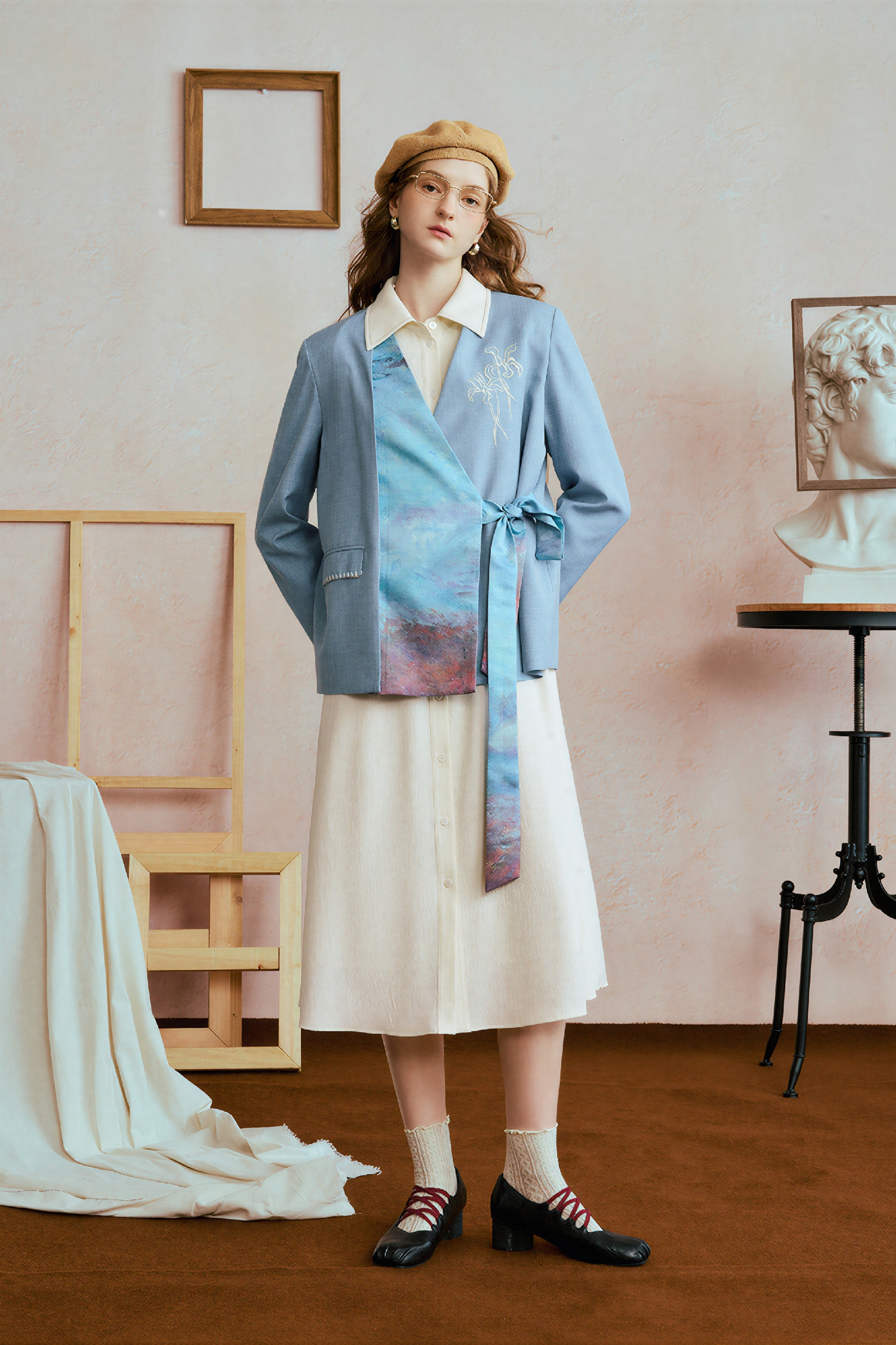 Blue Patchwork Designer Blazer