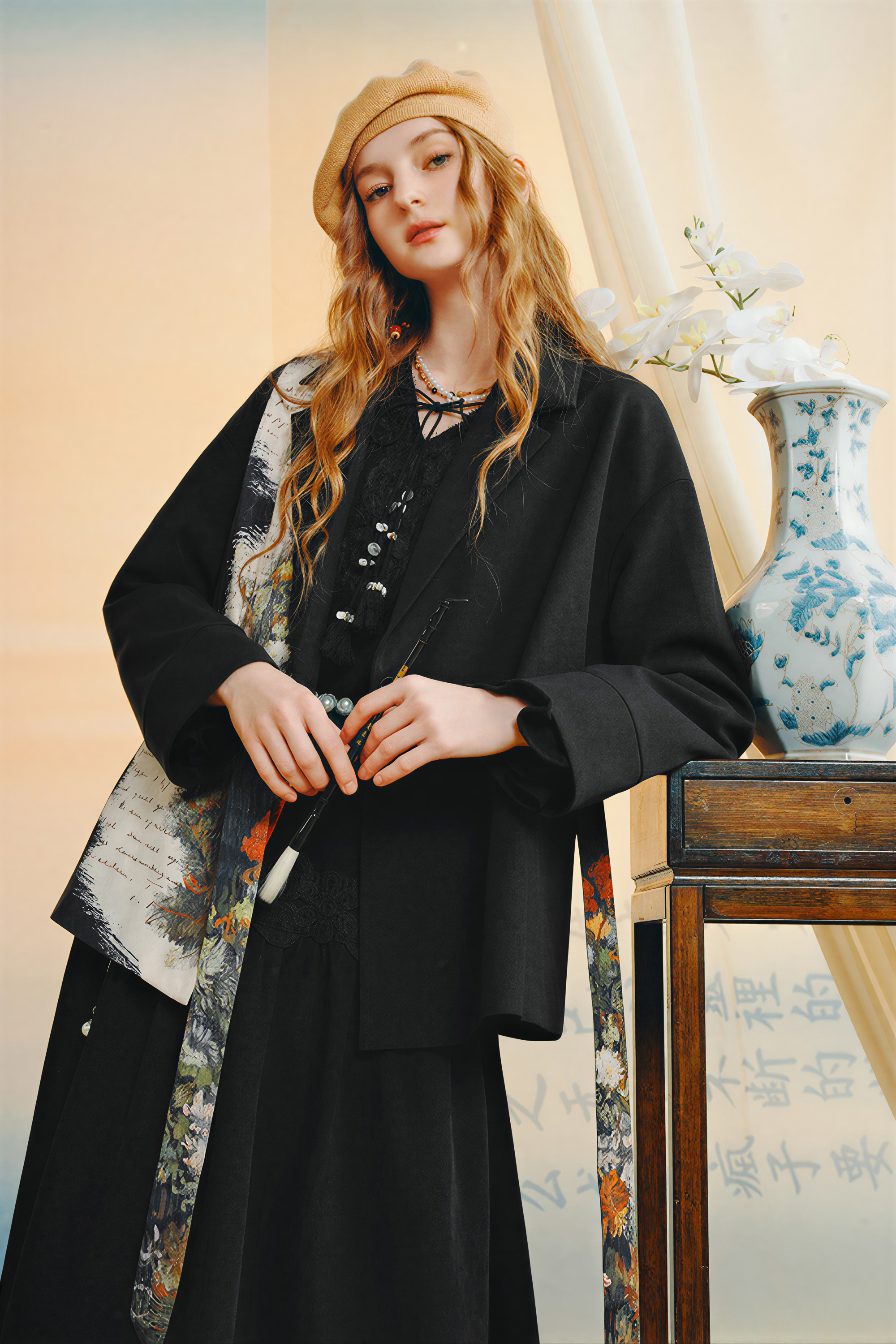 Van Gogh-Inspired Vintage Tailored Blazer