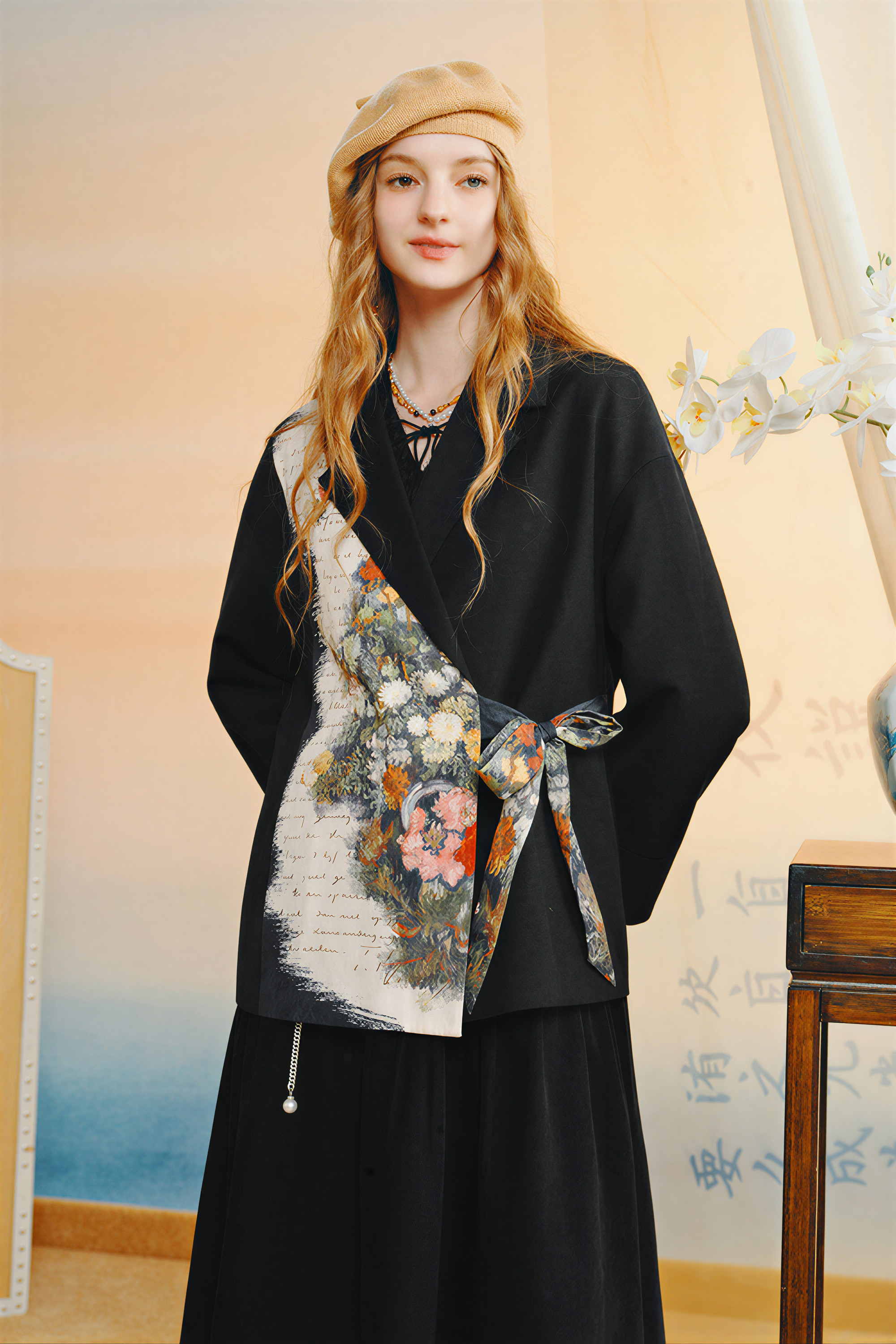 Van Gogh-Inspired Vintage Tailored Blazer