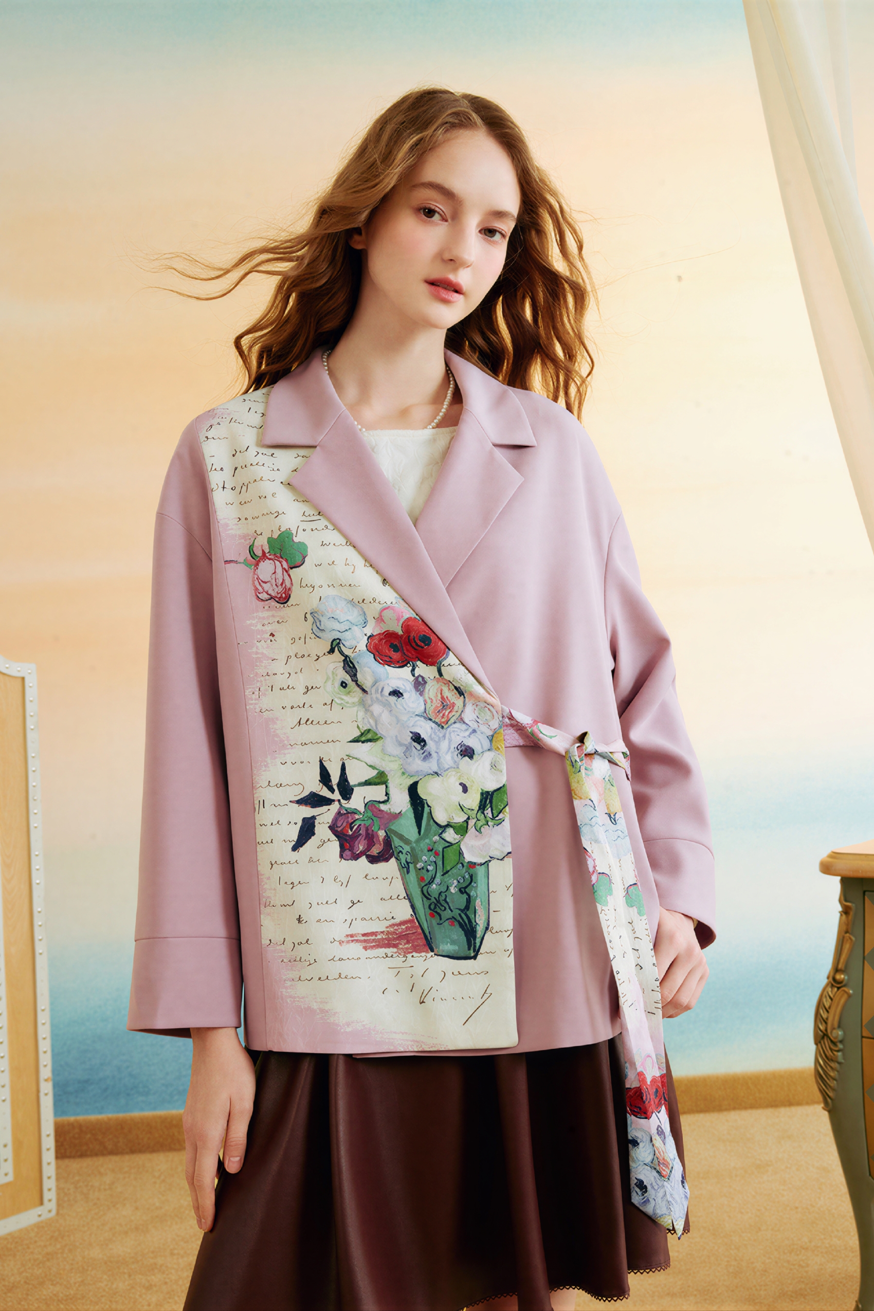 Van Gogh-Inspired Vintage Tailored Blazer