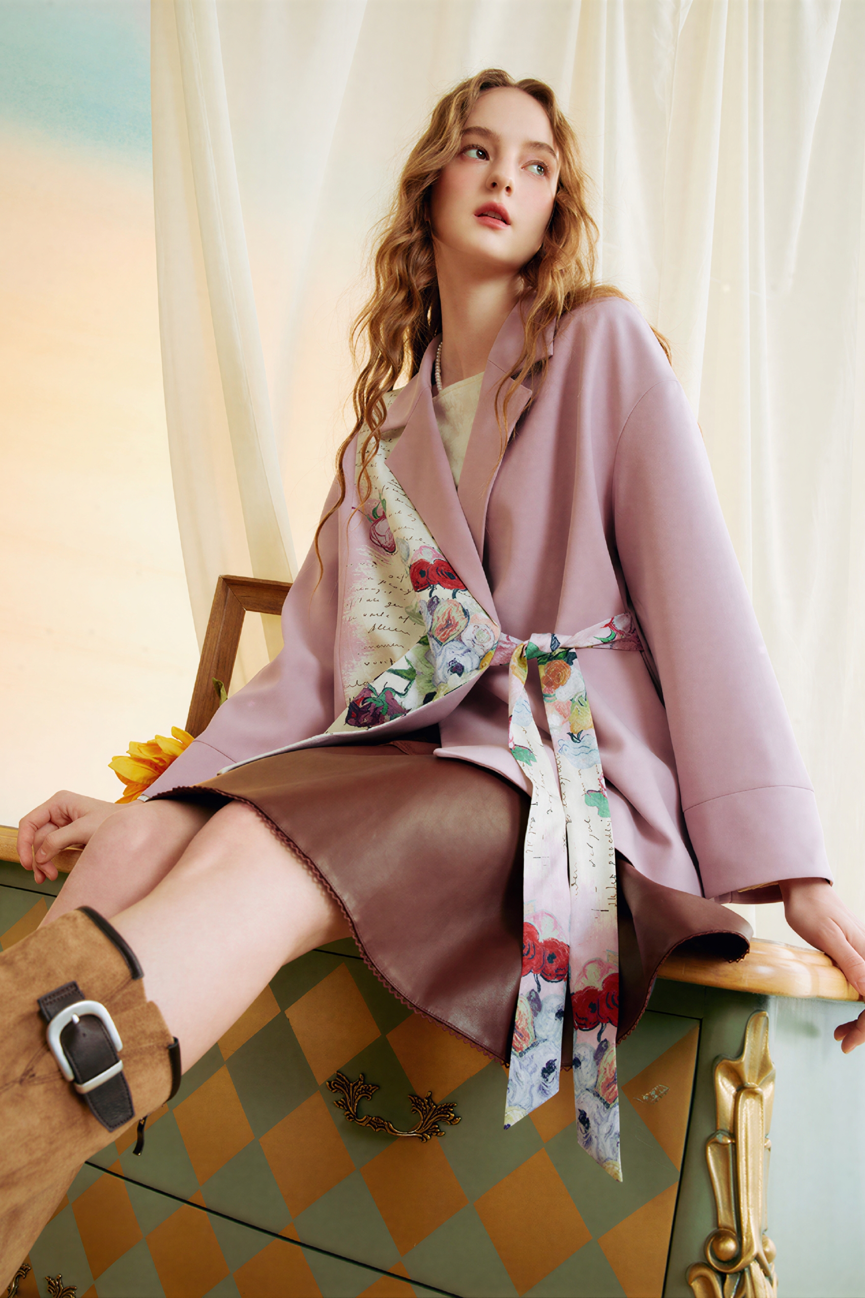 Van Gogh-Inspired Vintage Tailored Blazer