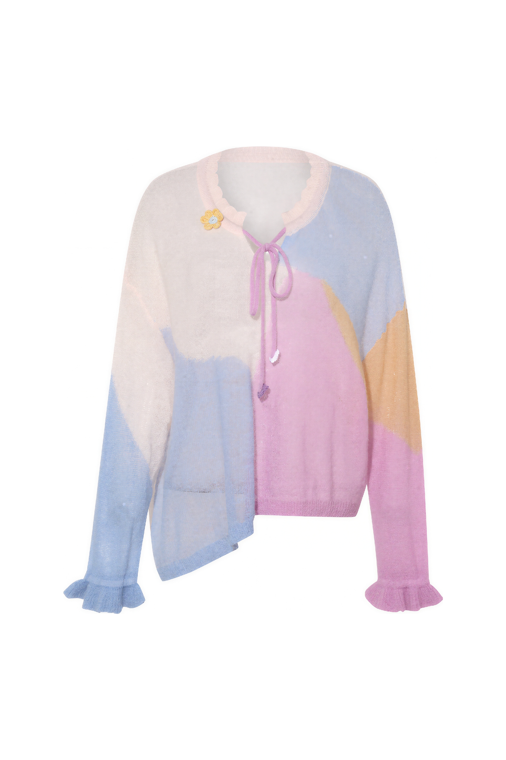 Color-blocked knitted top