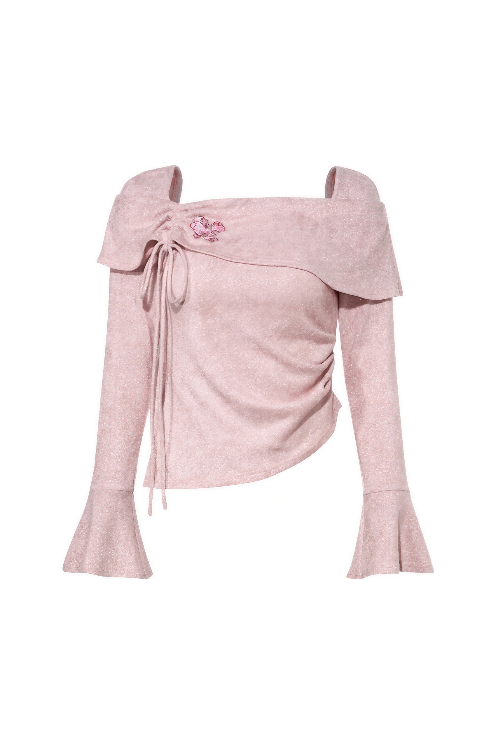 Pink Off-Shoulder Knit Top