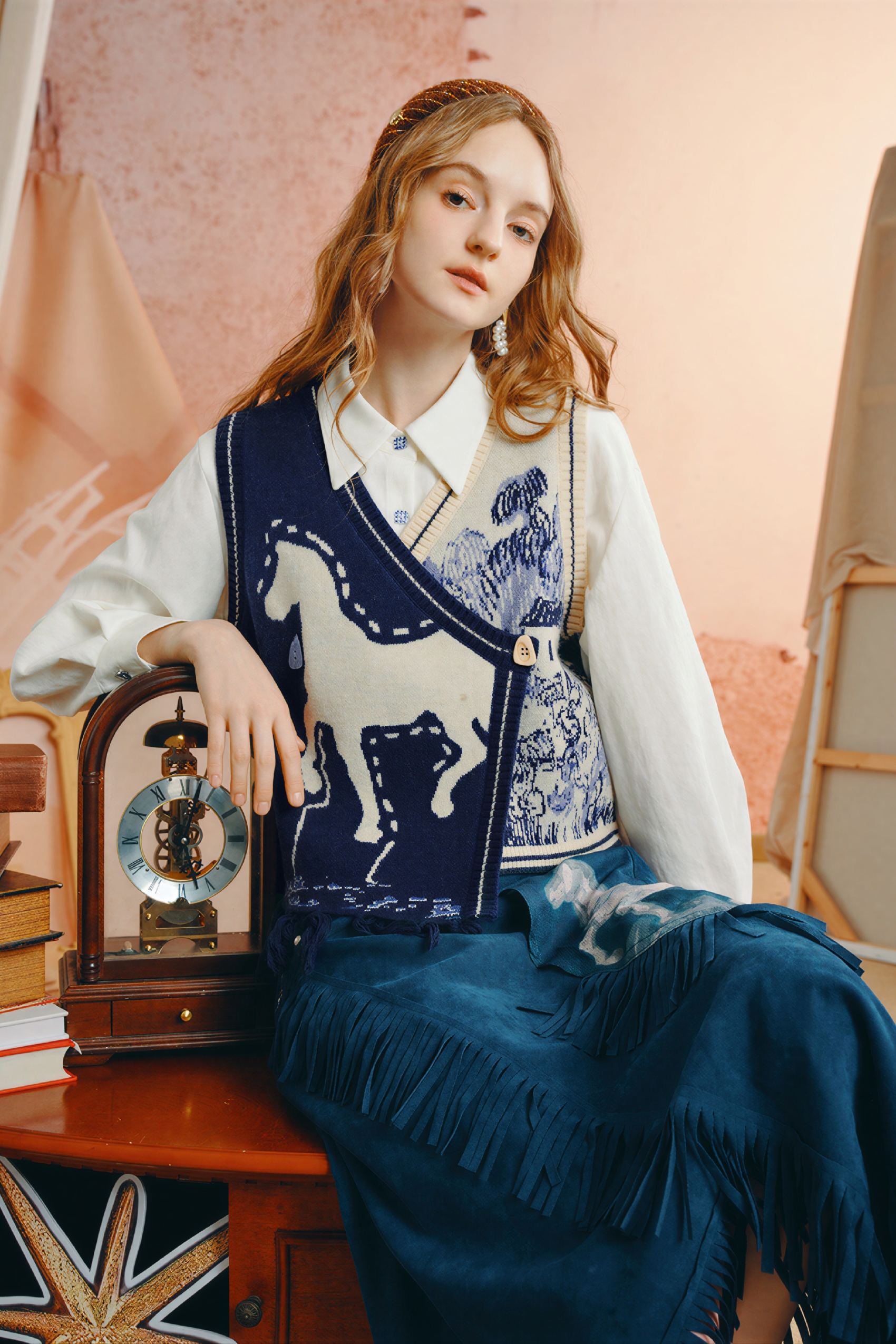 Van Gogh-Inspired Knit Sweater Vest