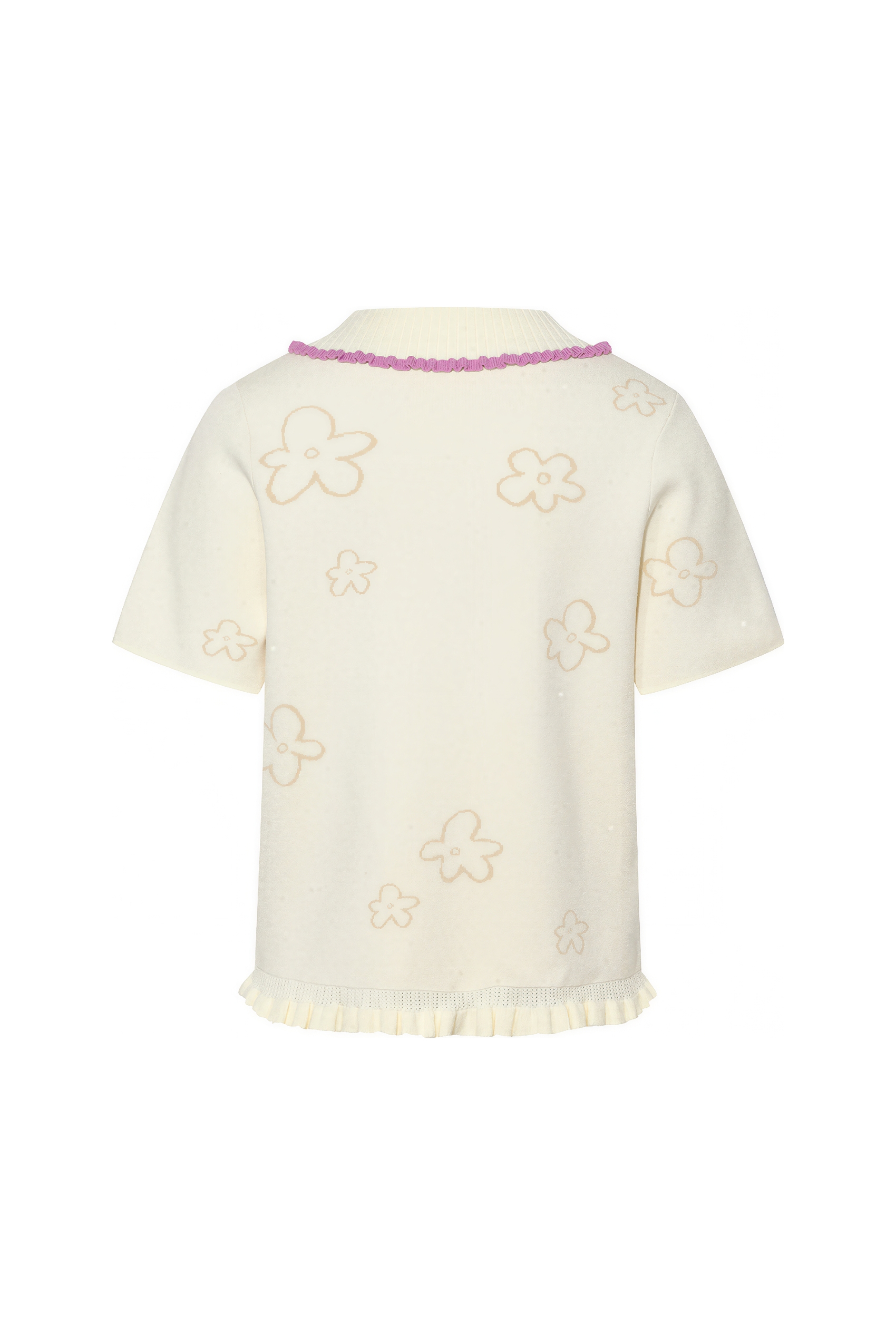 Collared Knit Short-Sleeve Polo | LYONSENS Women's Fashion