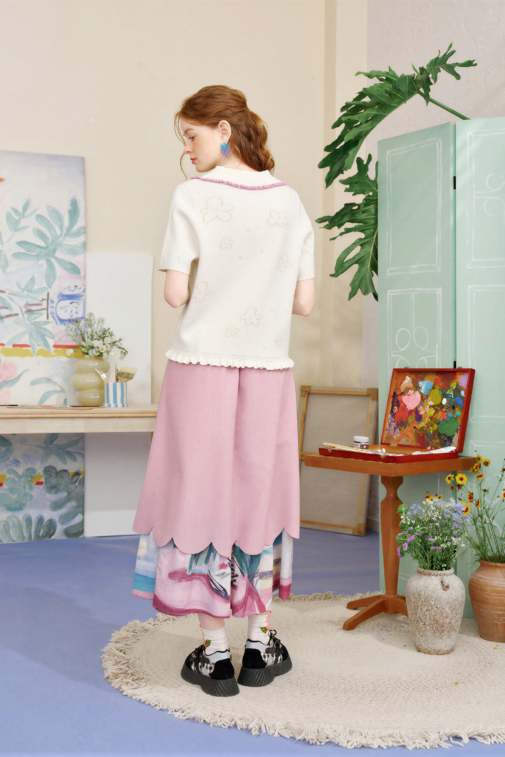 Collared Knit Short-Sleeve Polo | LYONSENS Women's Fashion