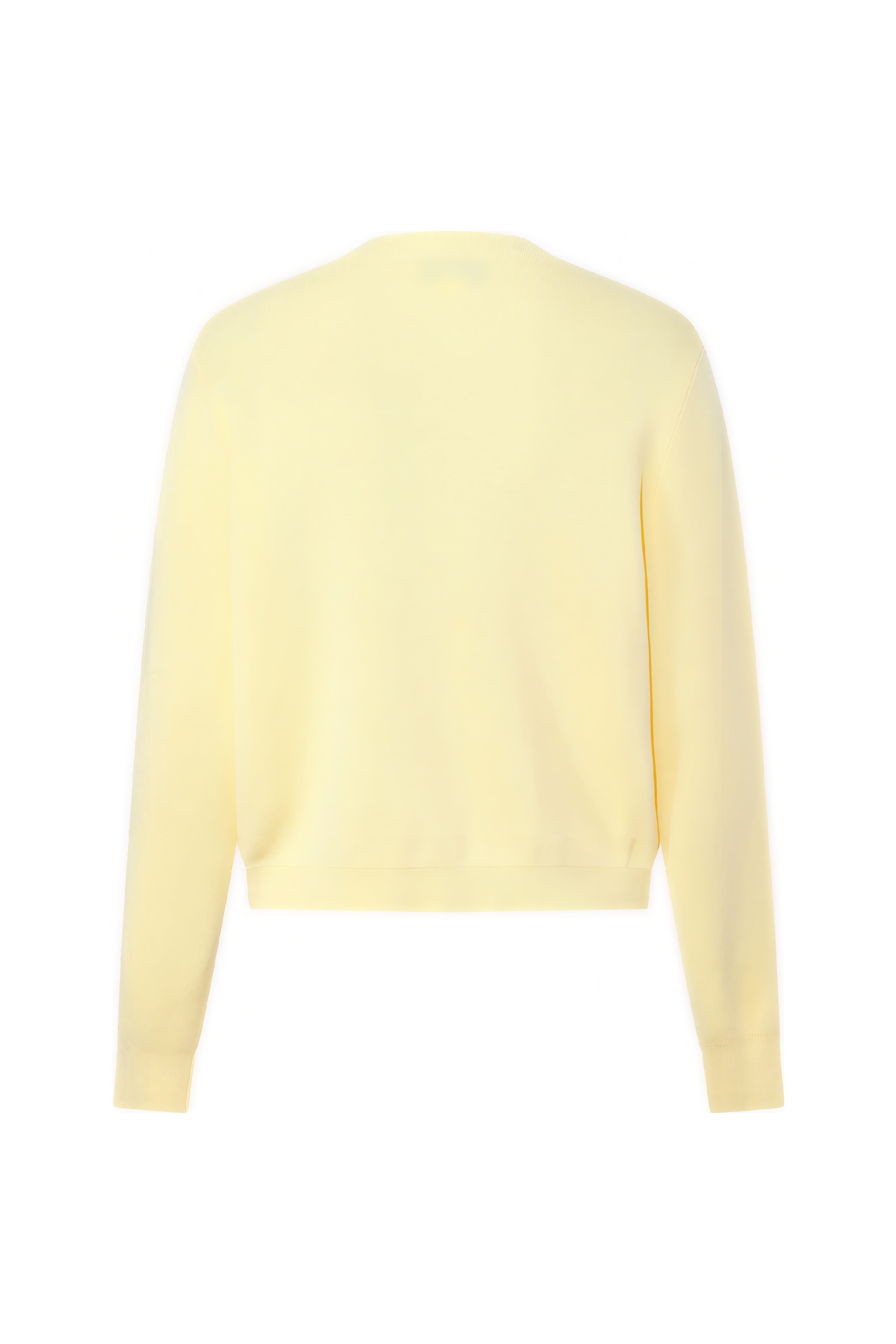 Yellow Designer Cropped Knit Cardigan