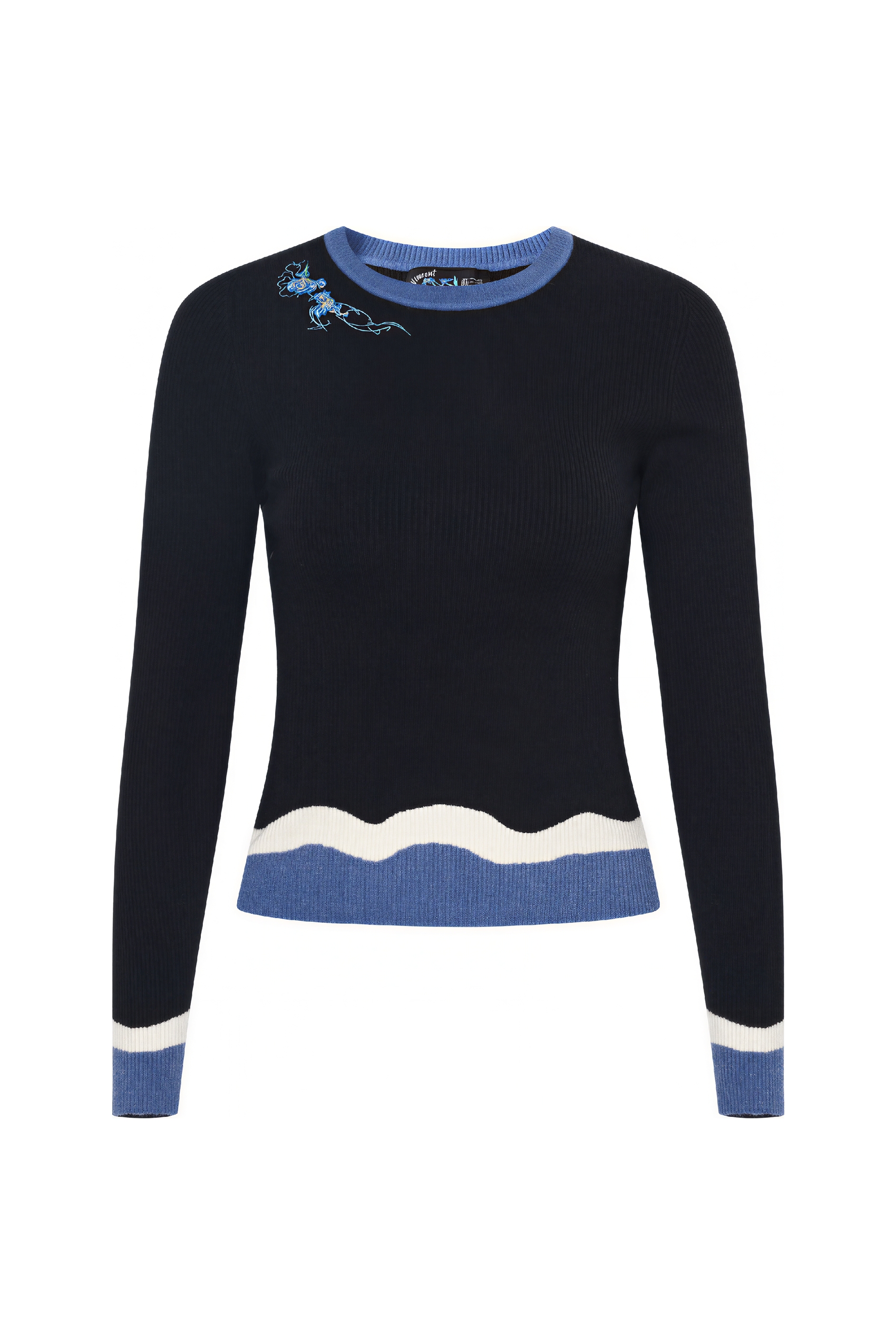 Embroidered knit base layer shirt