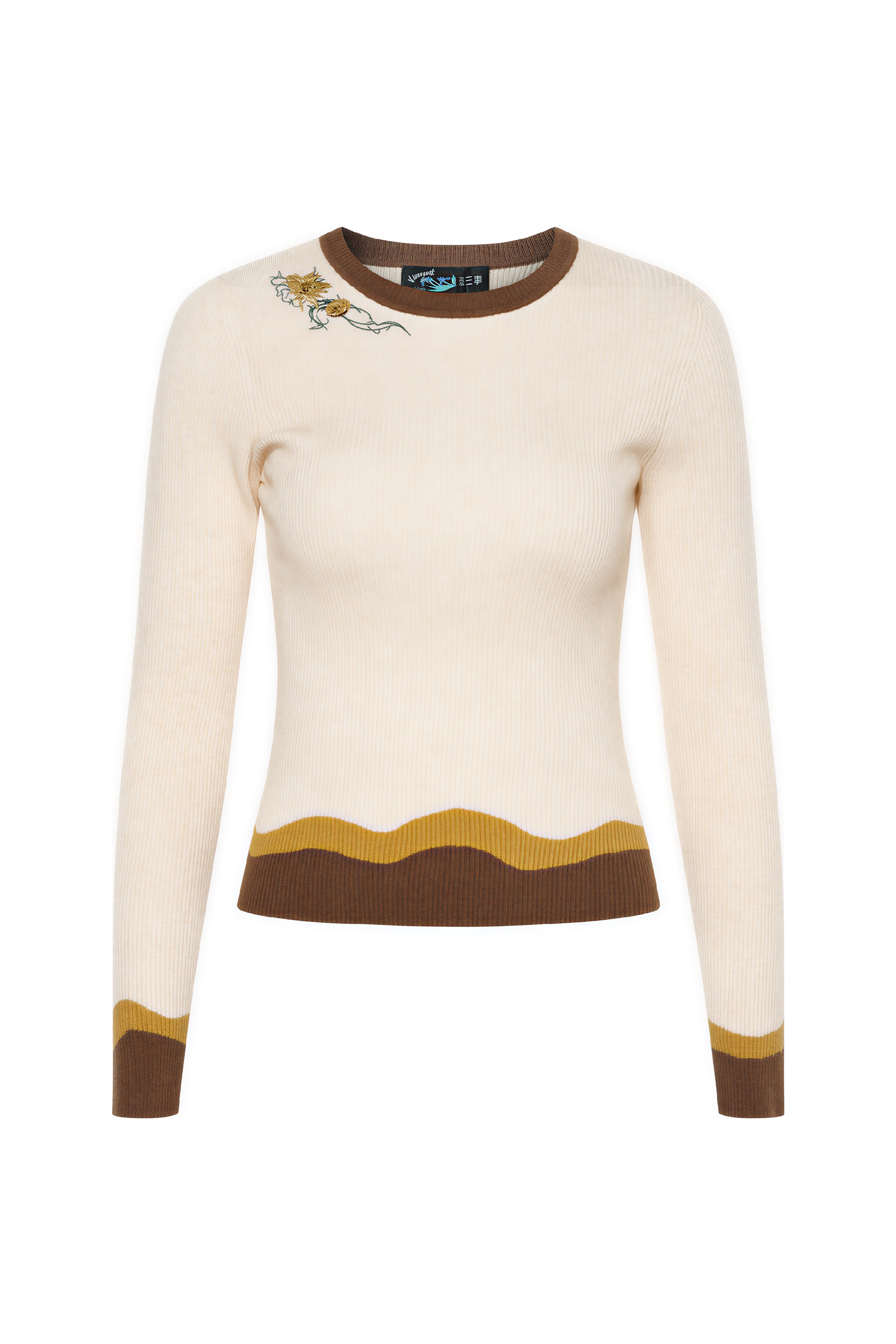 Embroidered knit base layer shirt