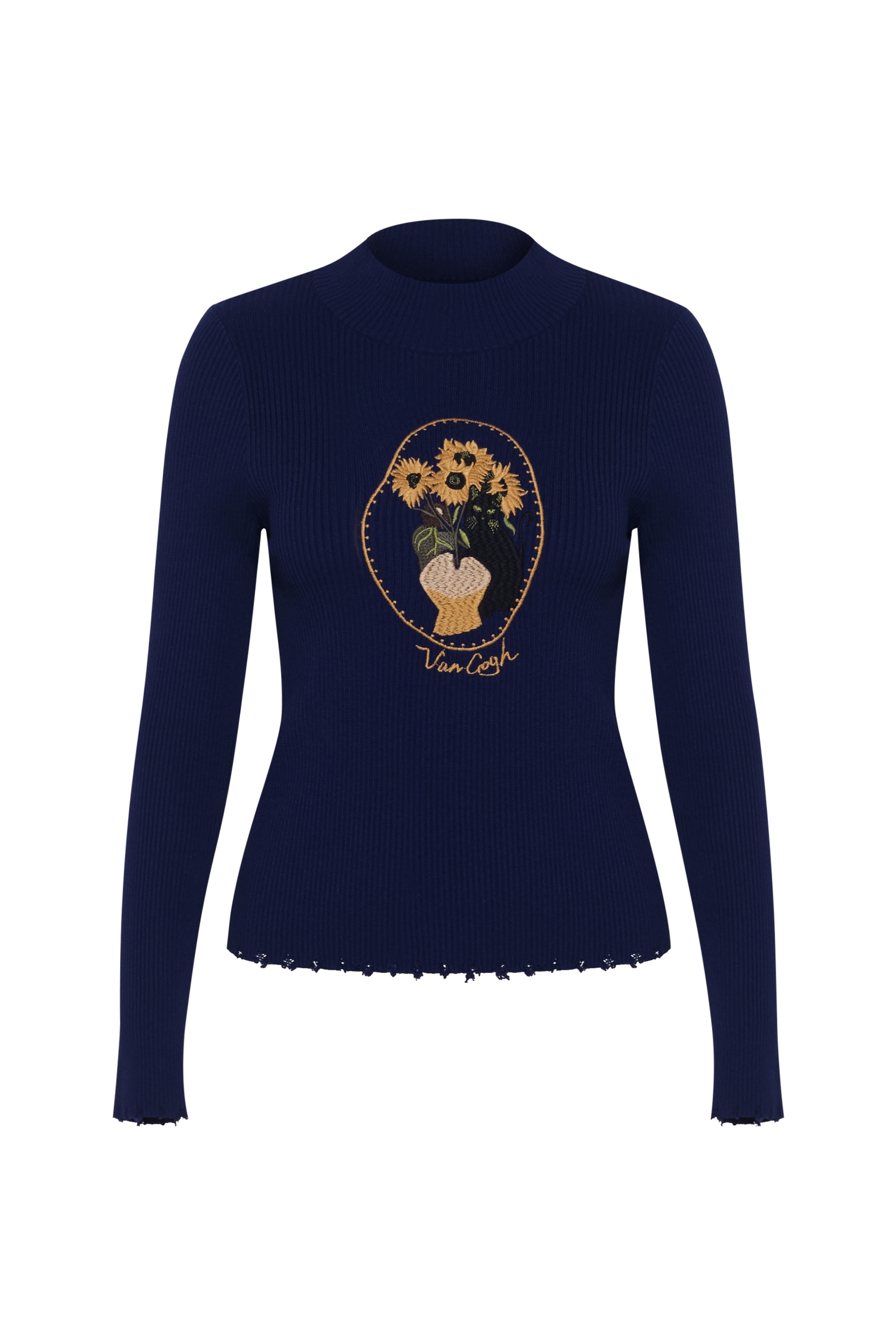 Van Gogh-Inspired Vintage Knit Base Top