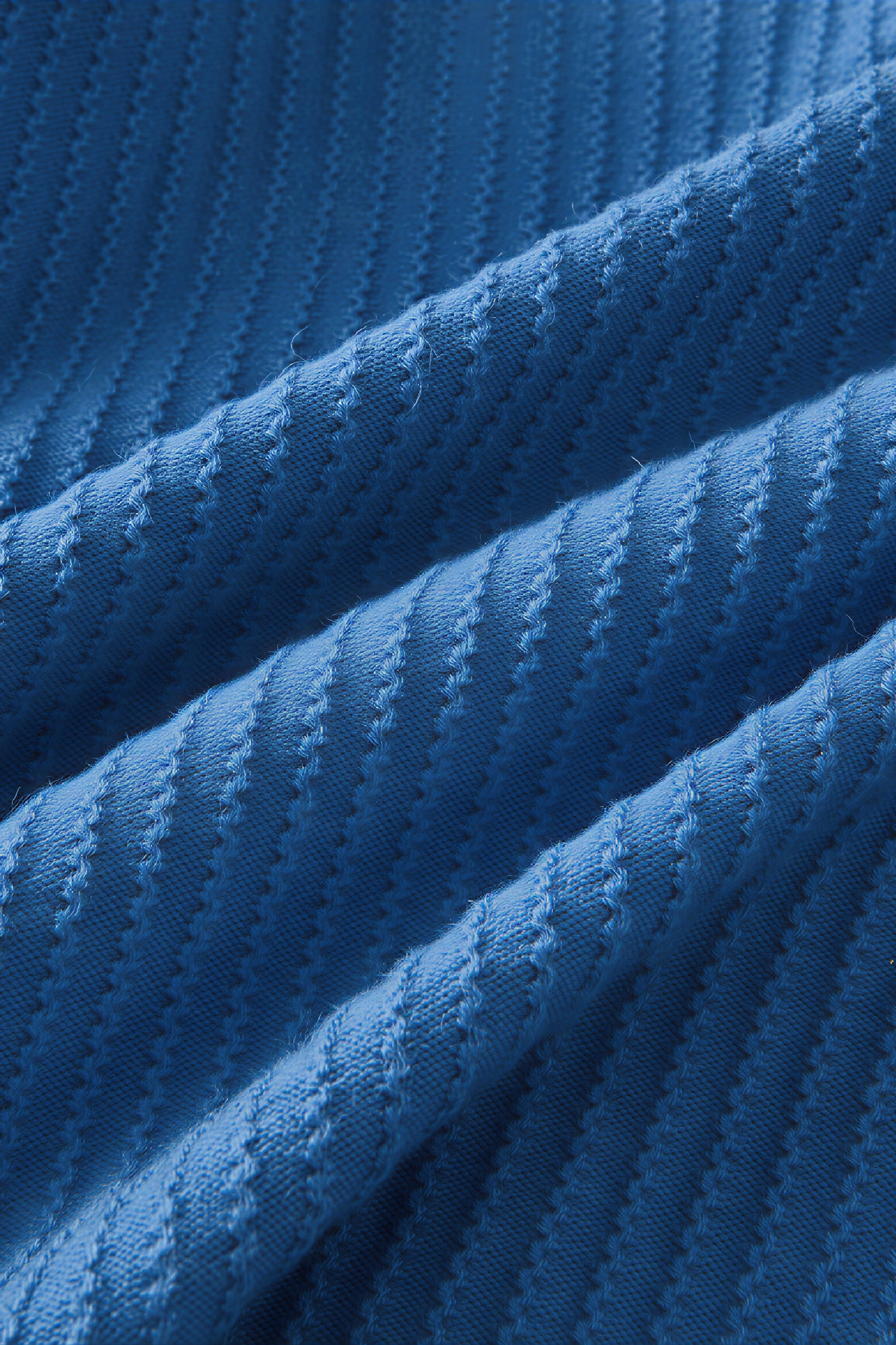 Blue Art-Inspired Cropped Knit Sweater