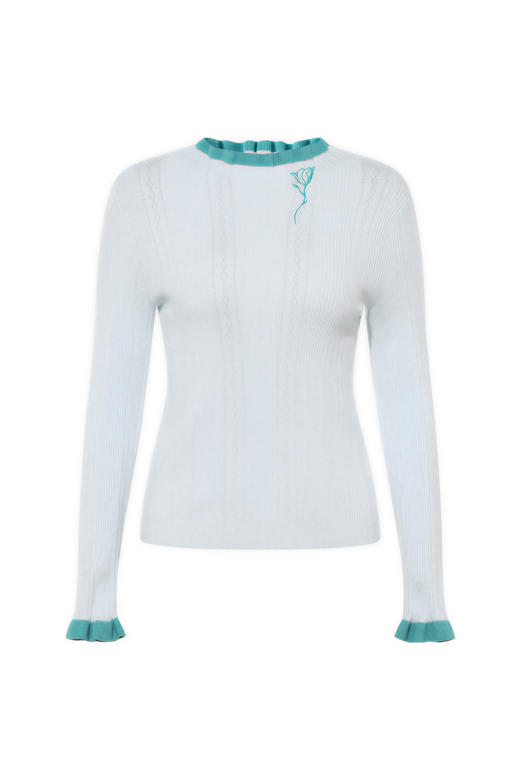 Semi-high neck knitted base layer top