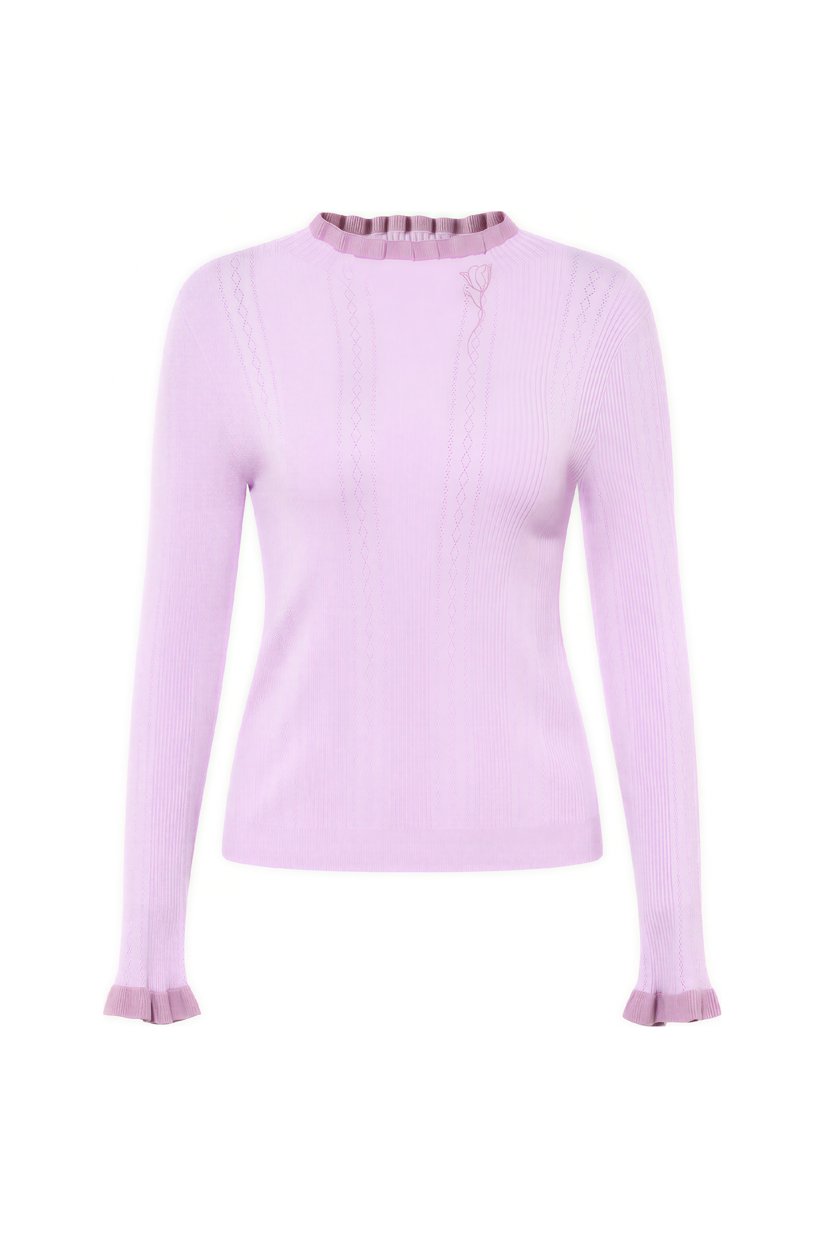 Semi-high neck knitted base layer top