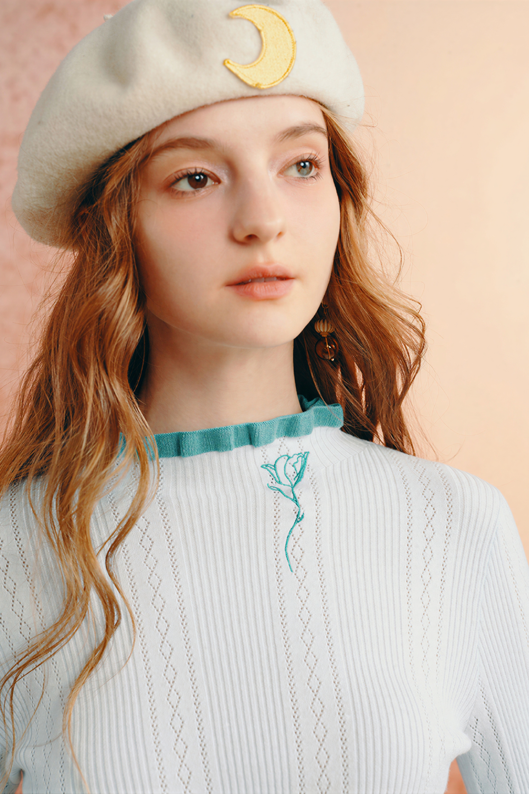 Semi-high neck knitted base layer top