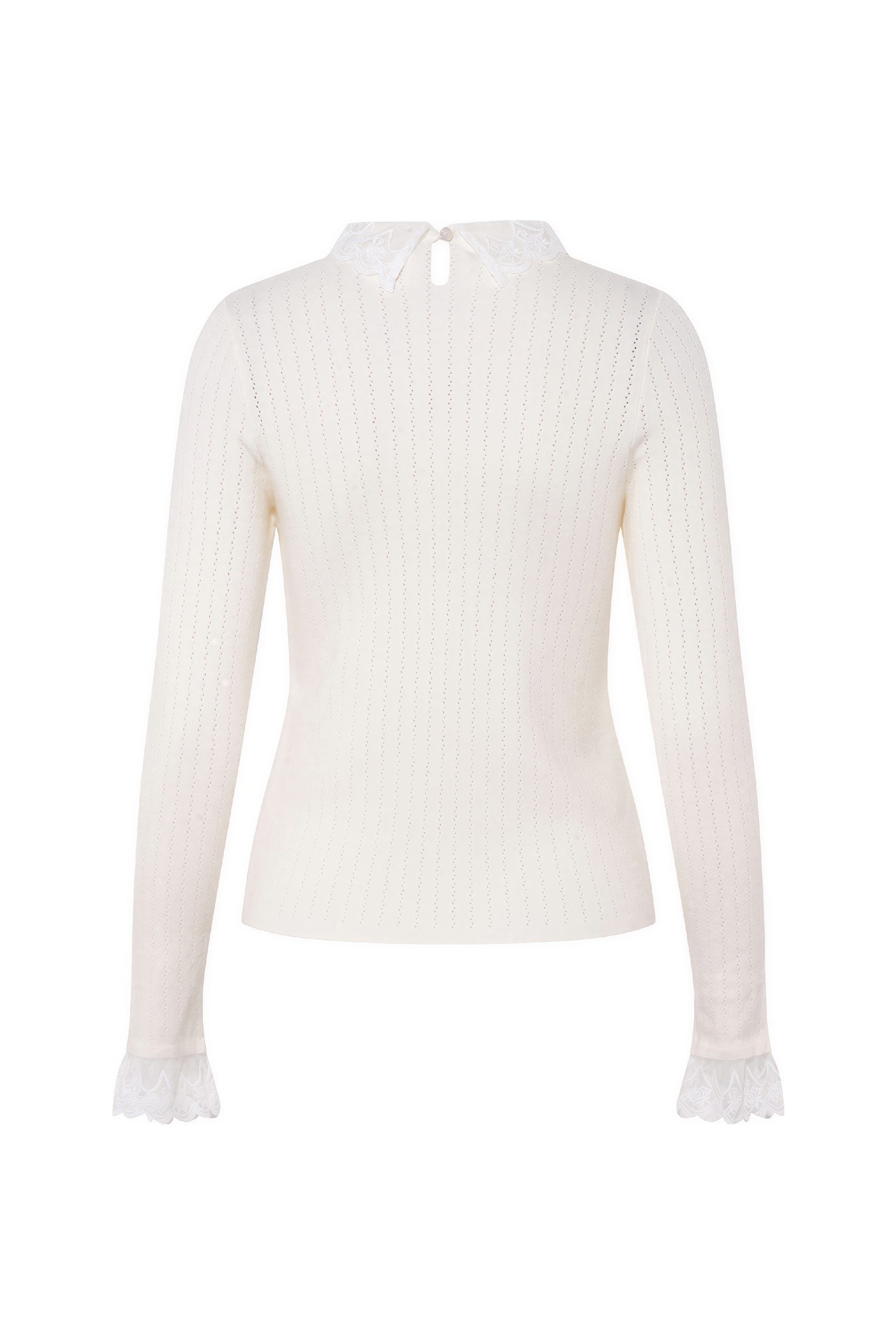 Worn with a fitted knit sweater underneath