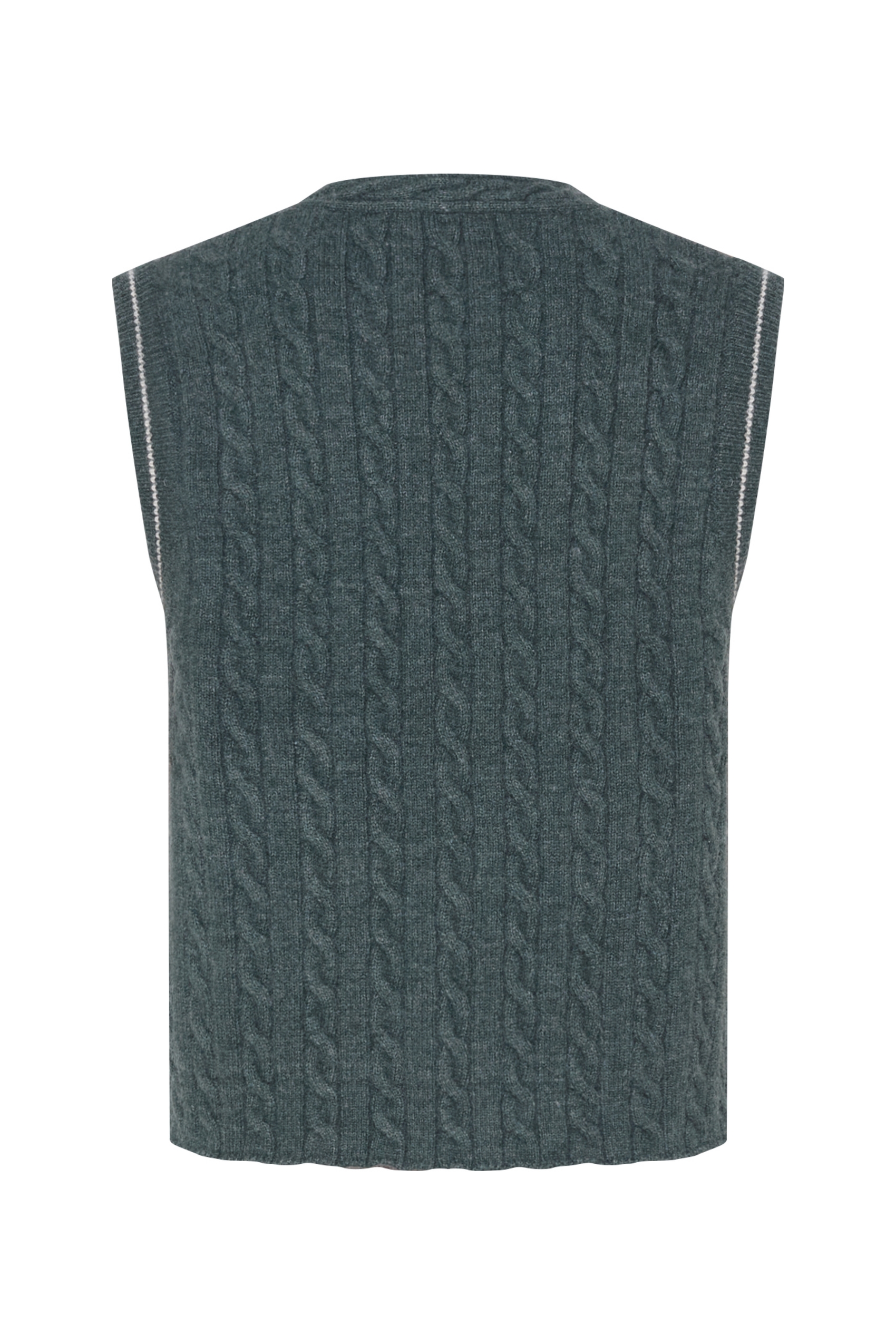 Vintage jacquard sleeveless knitted cardigan