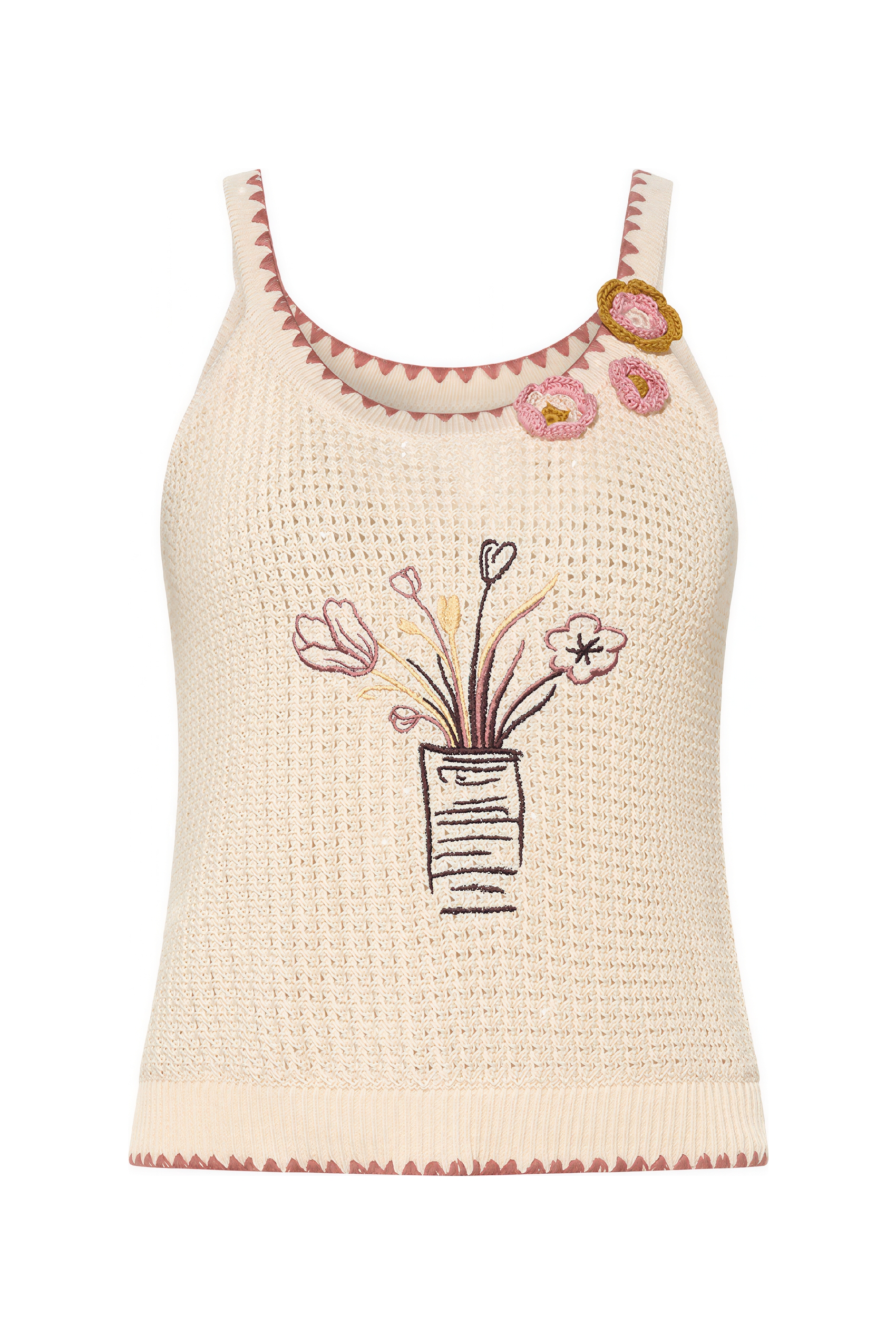 Vintage Openwork Crochet Knit Cami