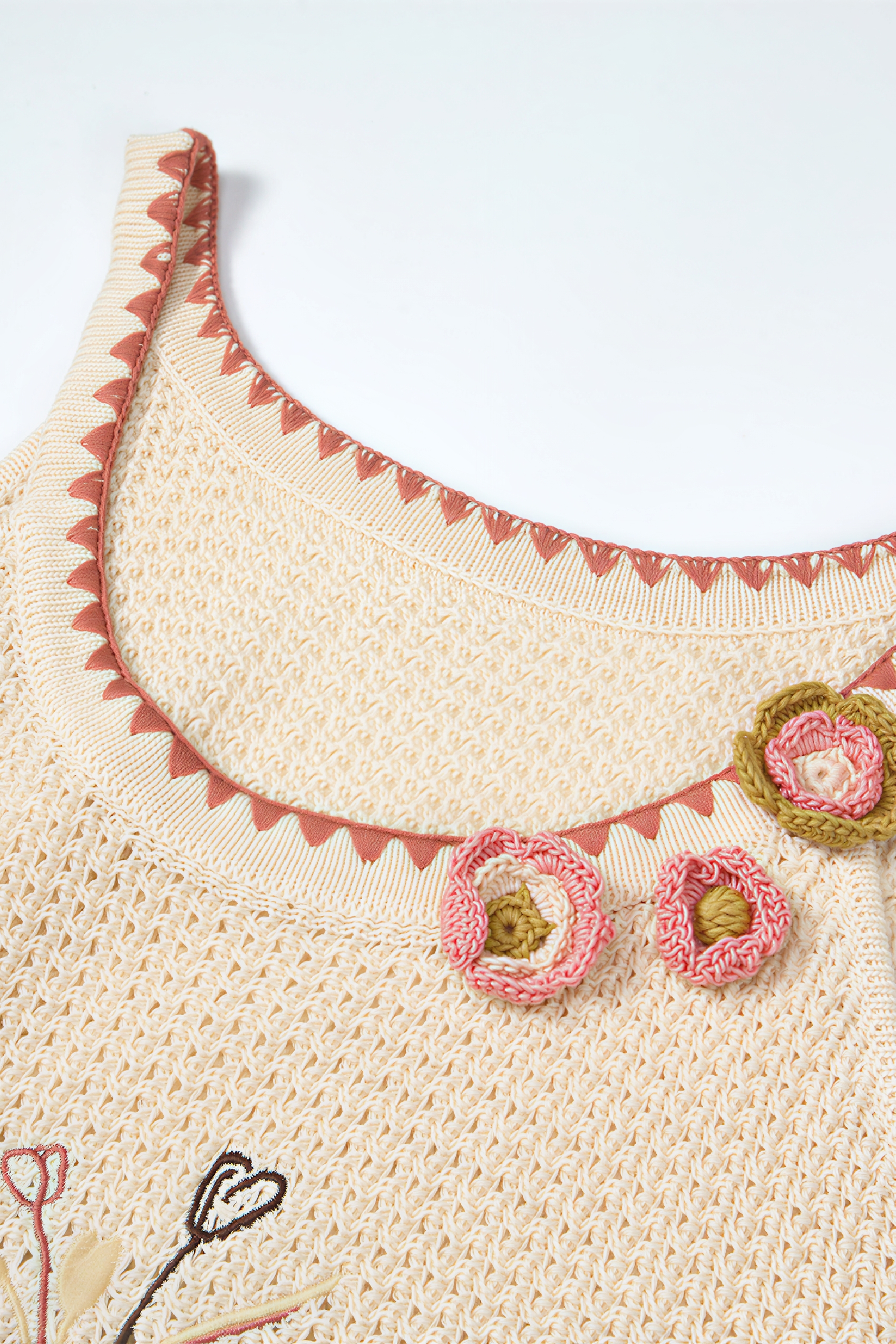 Vintage Openwork Crochet Knit Cami