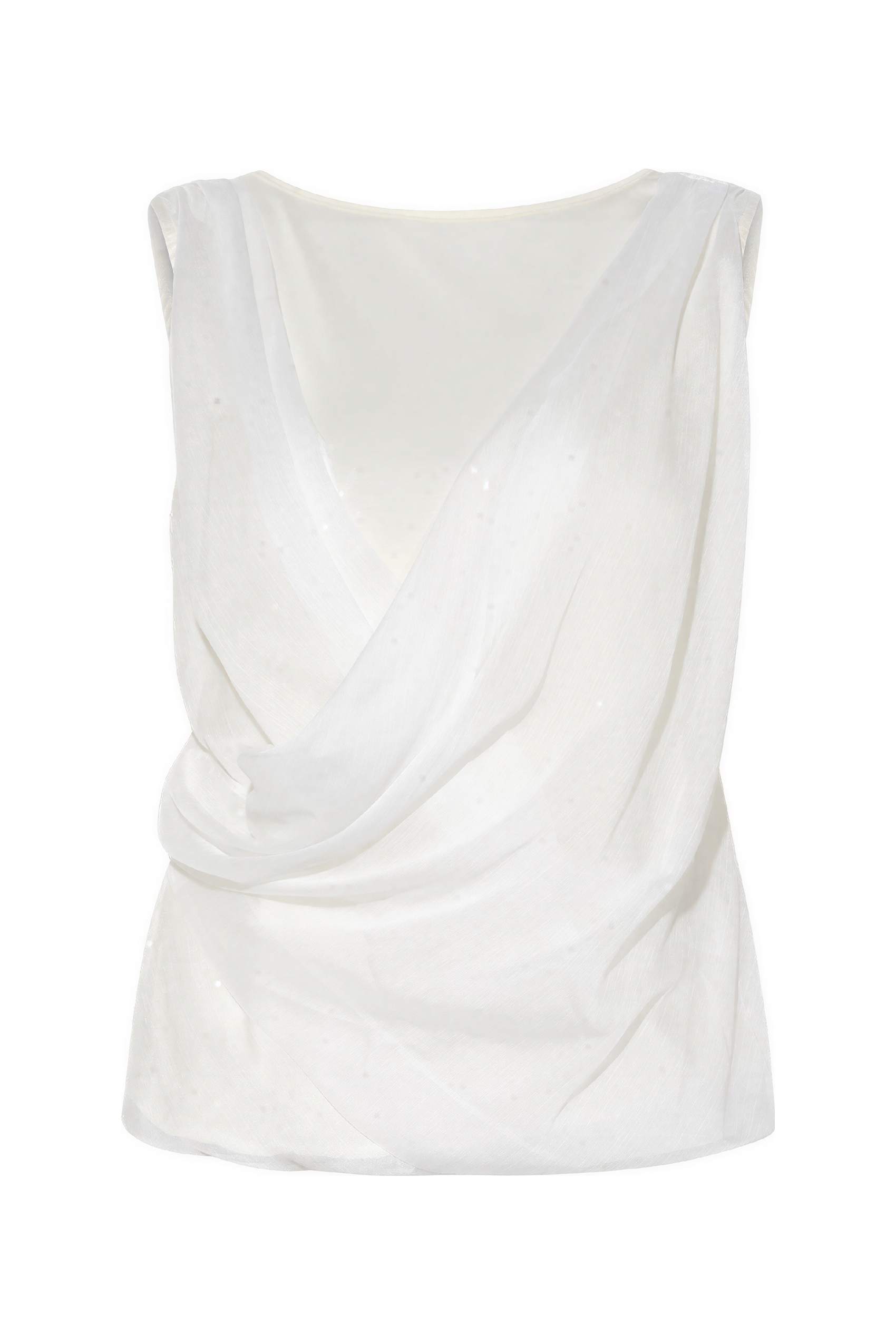 White Draped Chiffon Cami Top