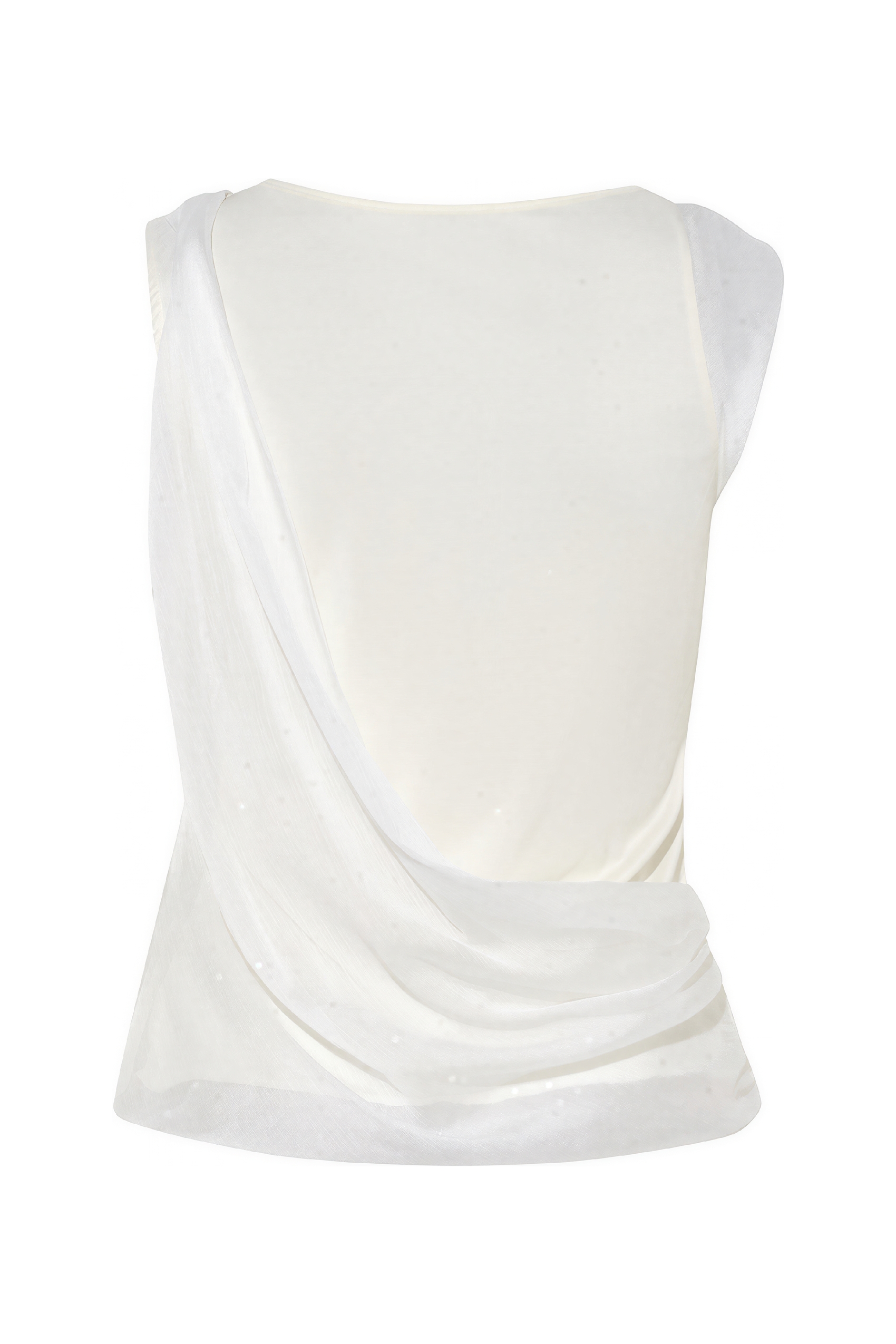 White Draped Chiffon Cami Top