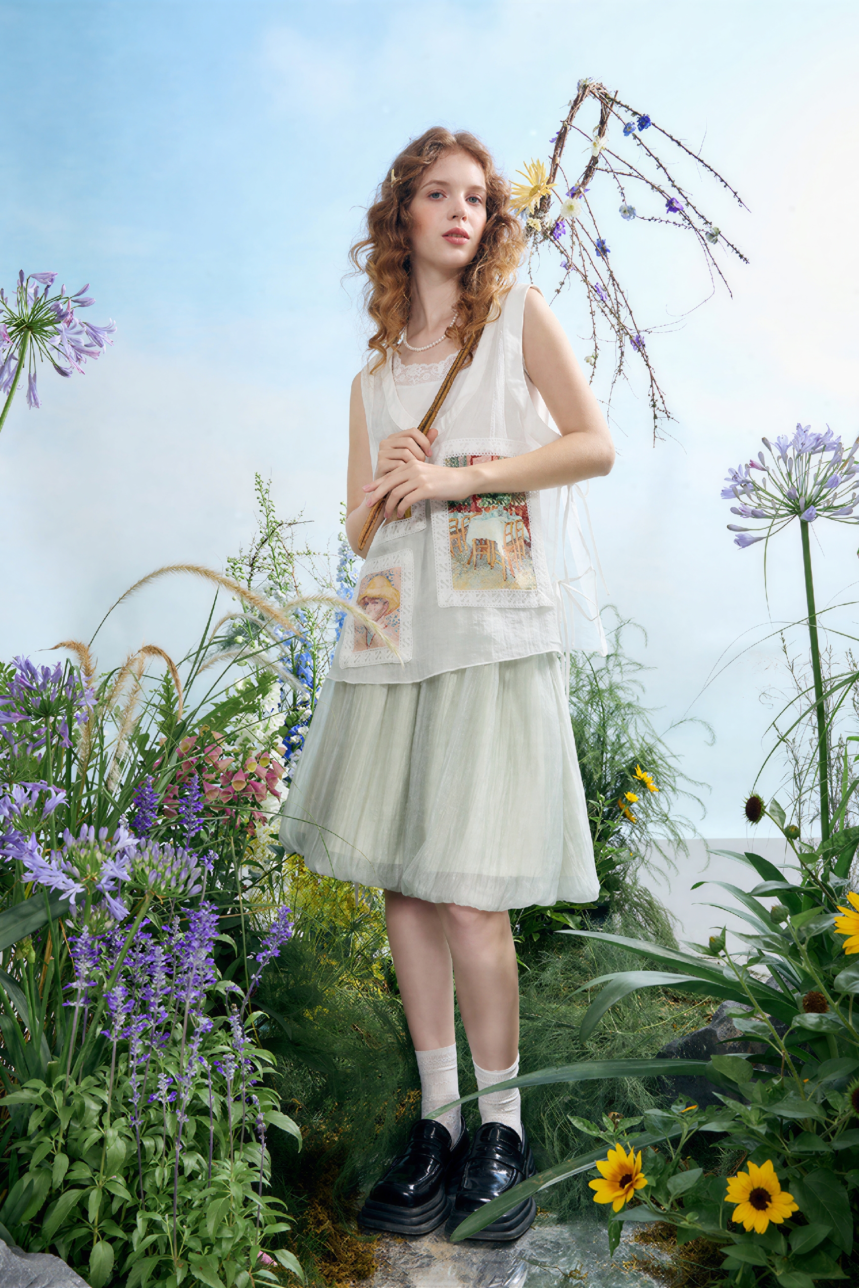 Printed Appliqué Embroidered Lace Vest