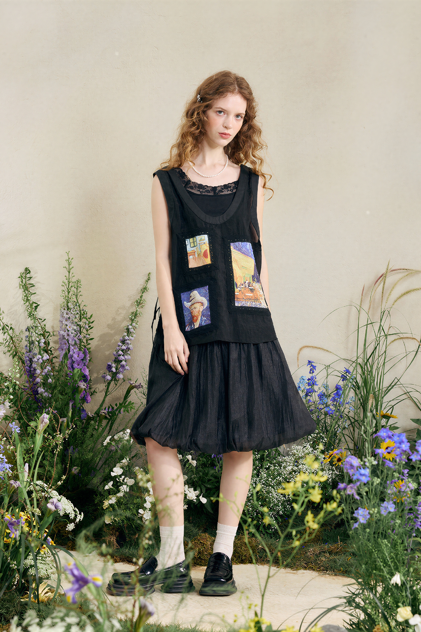 Printed Appliqué Embroidered Lace Vest