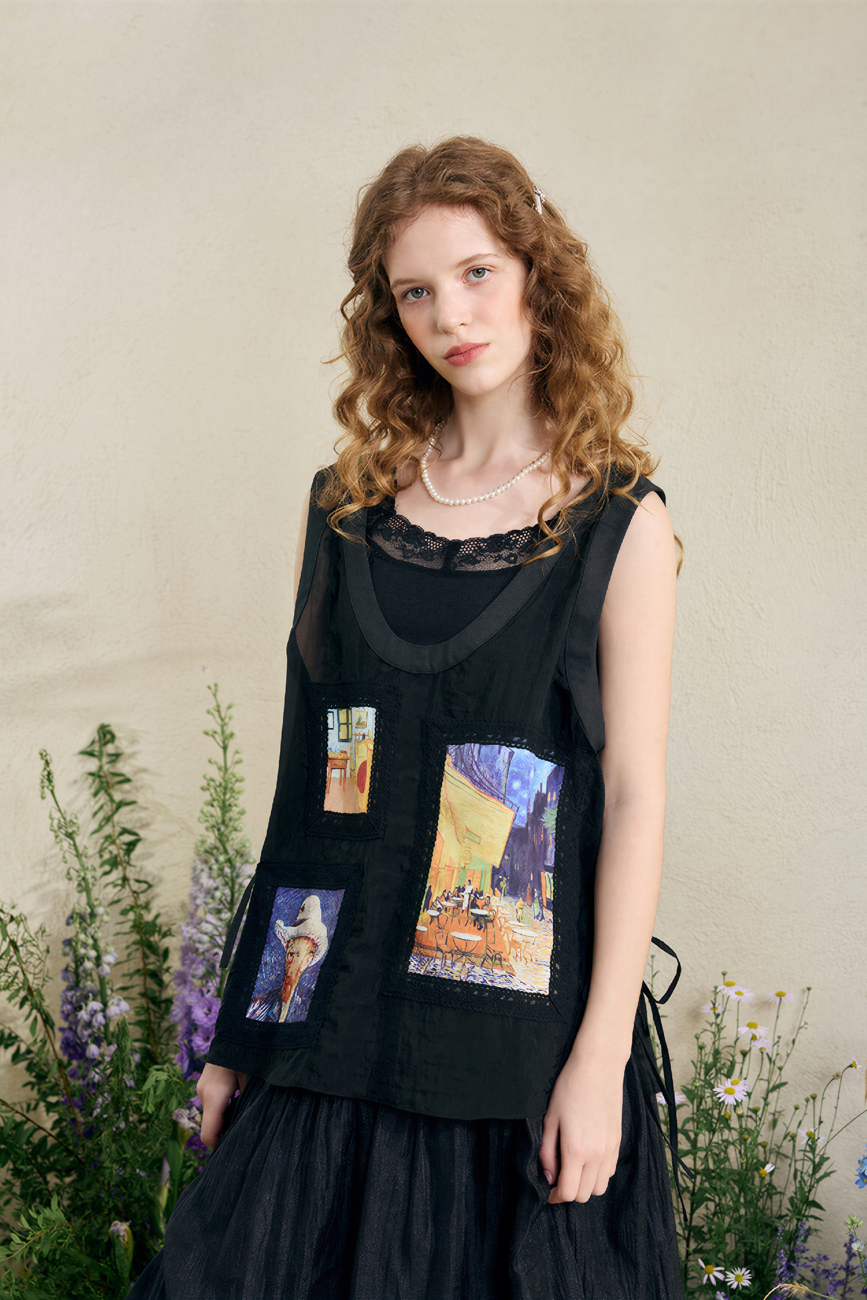 Printed Appliqué Embroidered Lace Vest