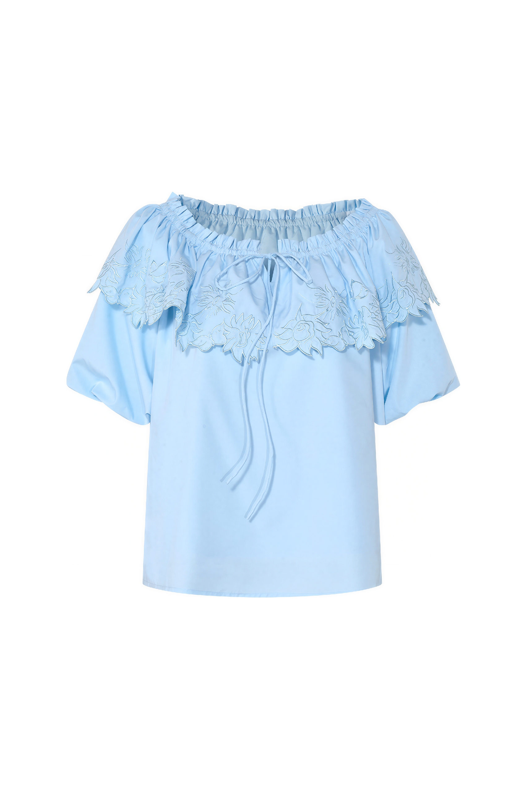 White Ruffle-Detail Shirt
