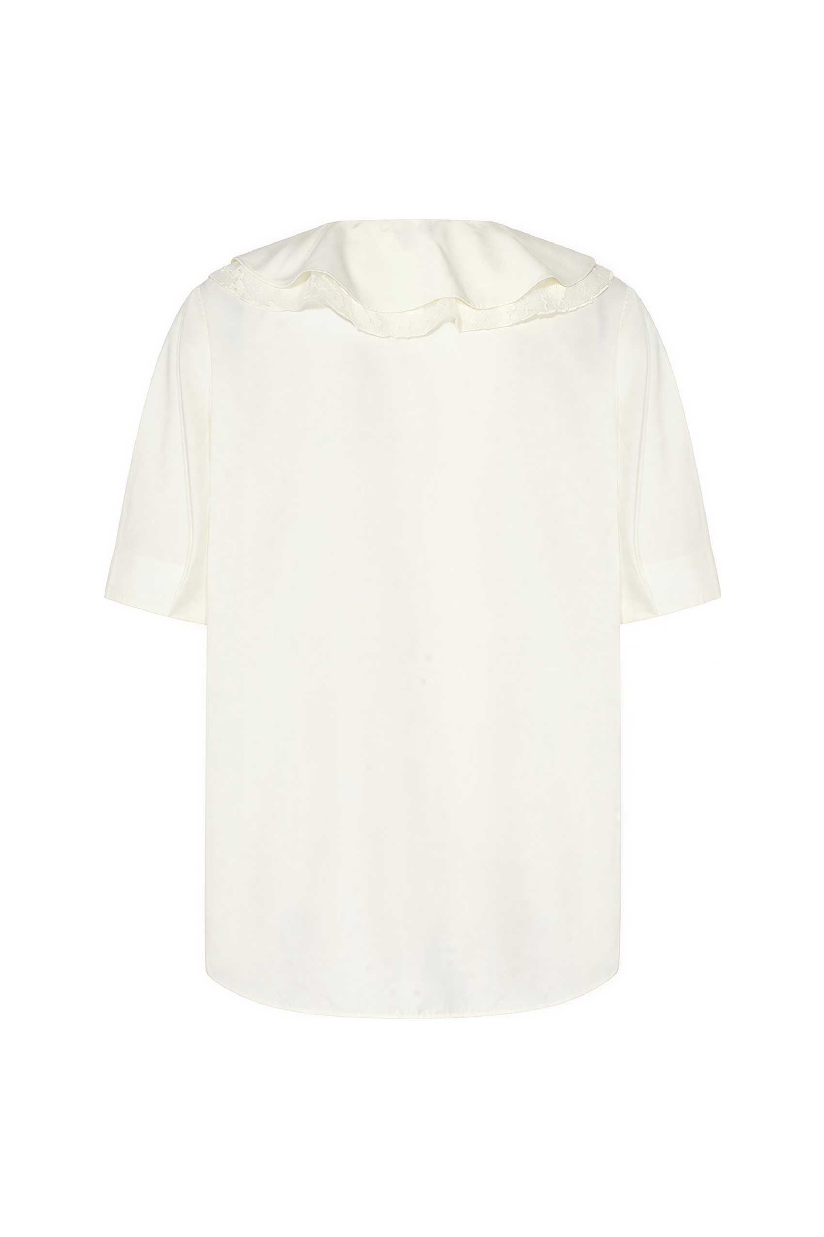 French Lace Patchwork Short-Sleeve Shirt