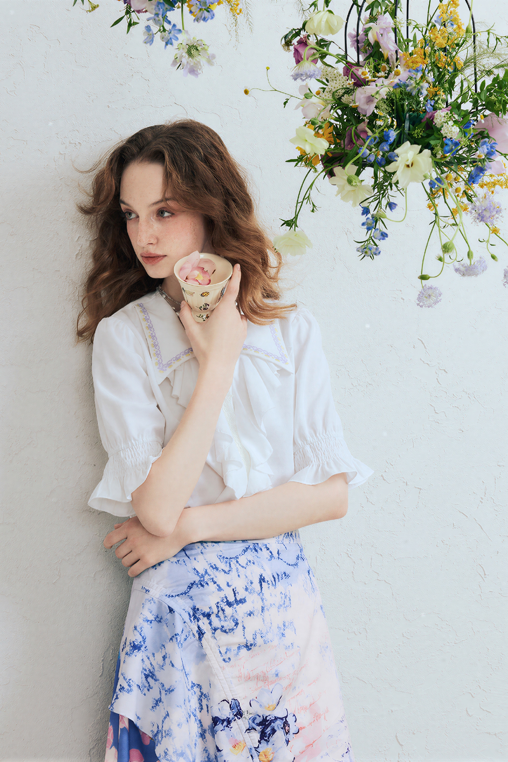 French Relaxed Drape Short-Sleeve Shirt